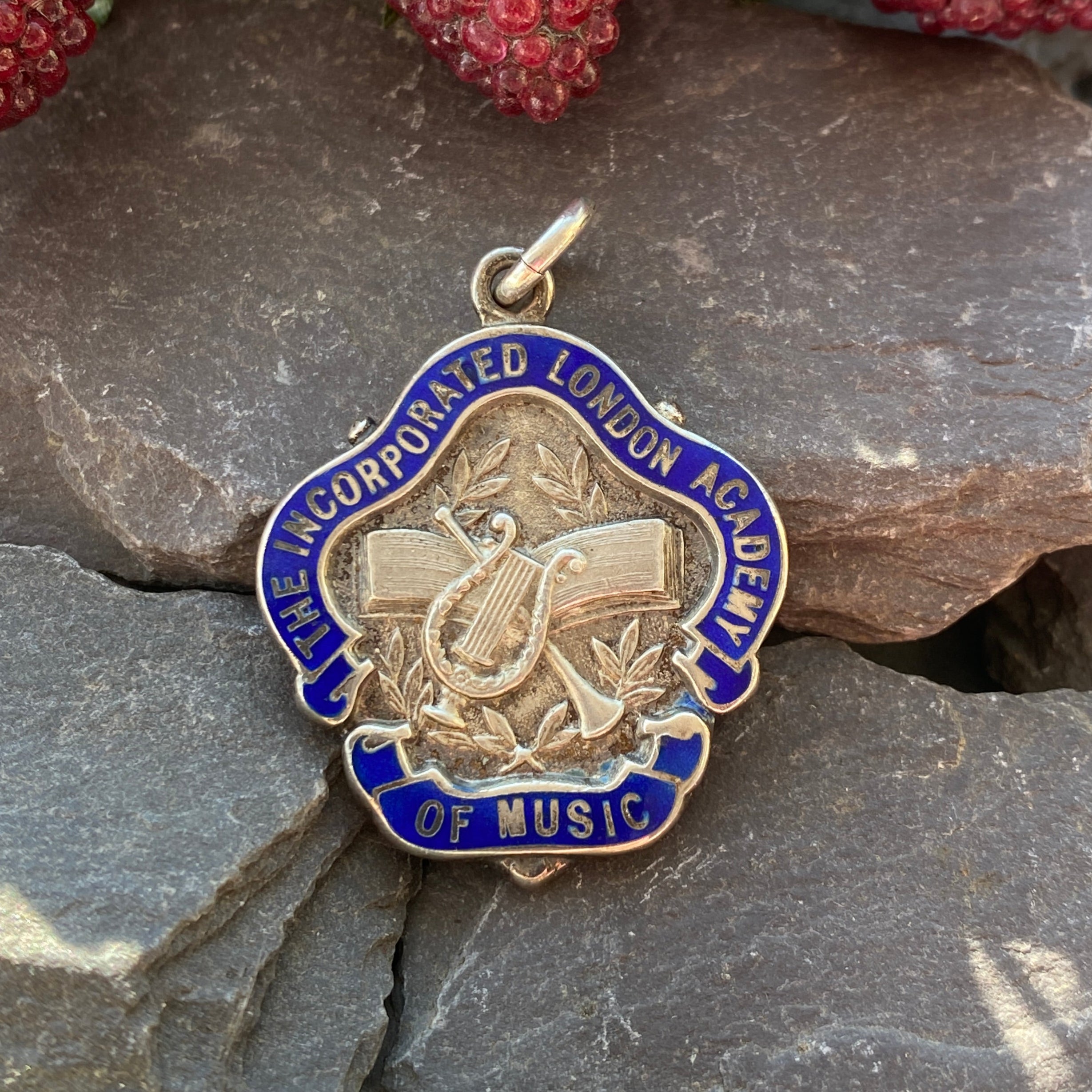 Antique Silver & Enamel Fob/Pendant Trophy.