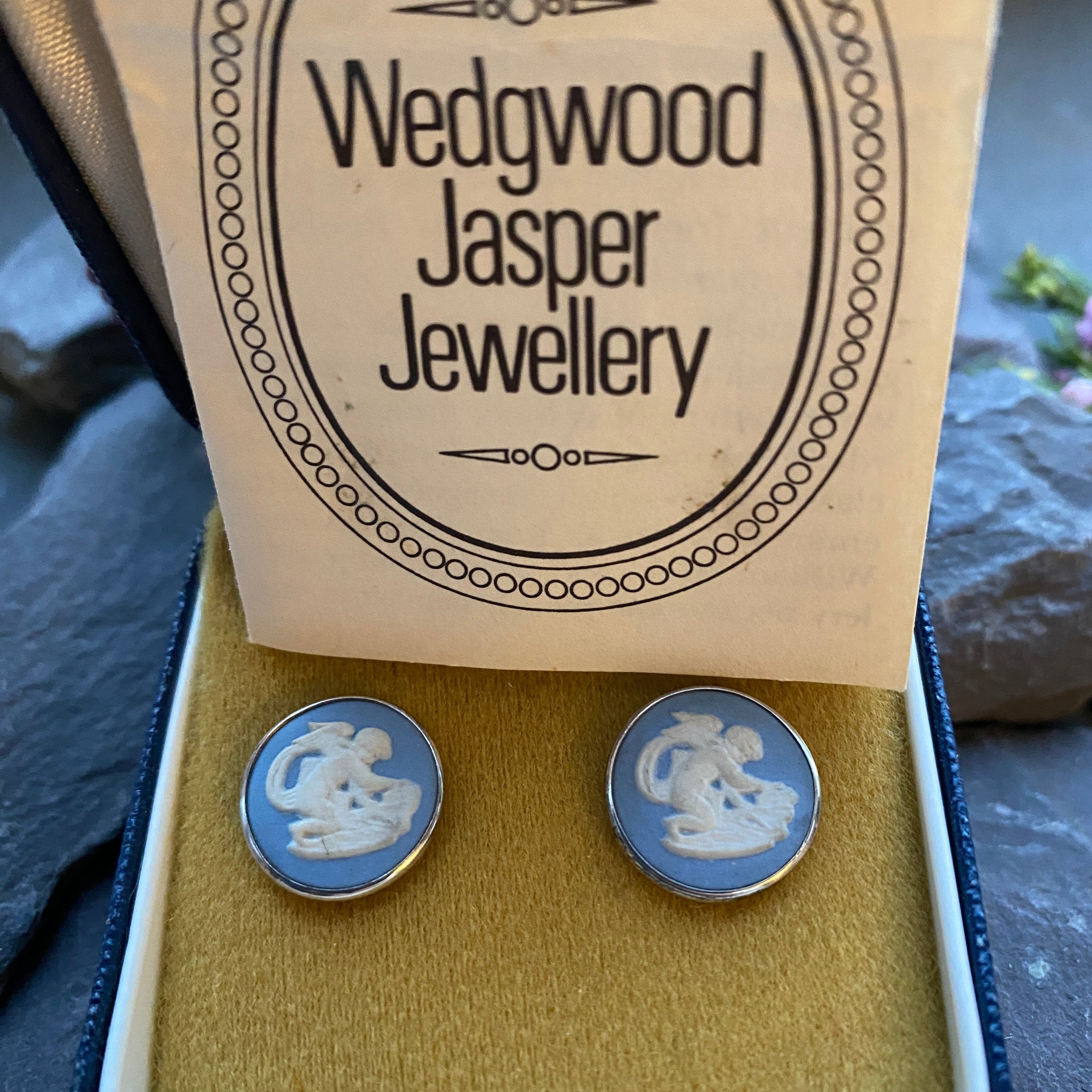 Wedgwood Silver Earrings In Original Box.