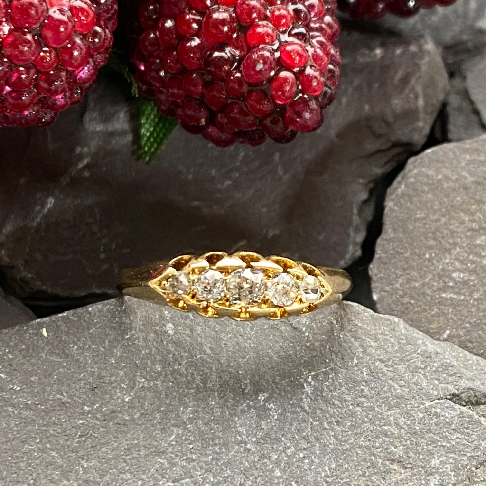 Victorian 18ct Five Stone Diamond Ring.