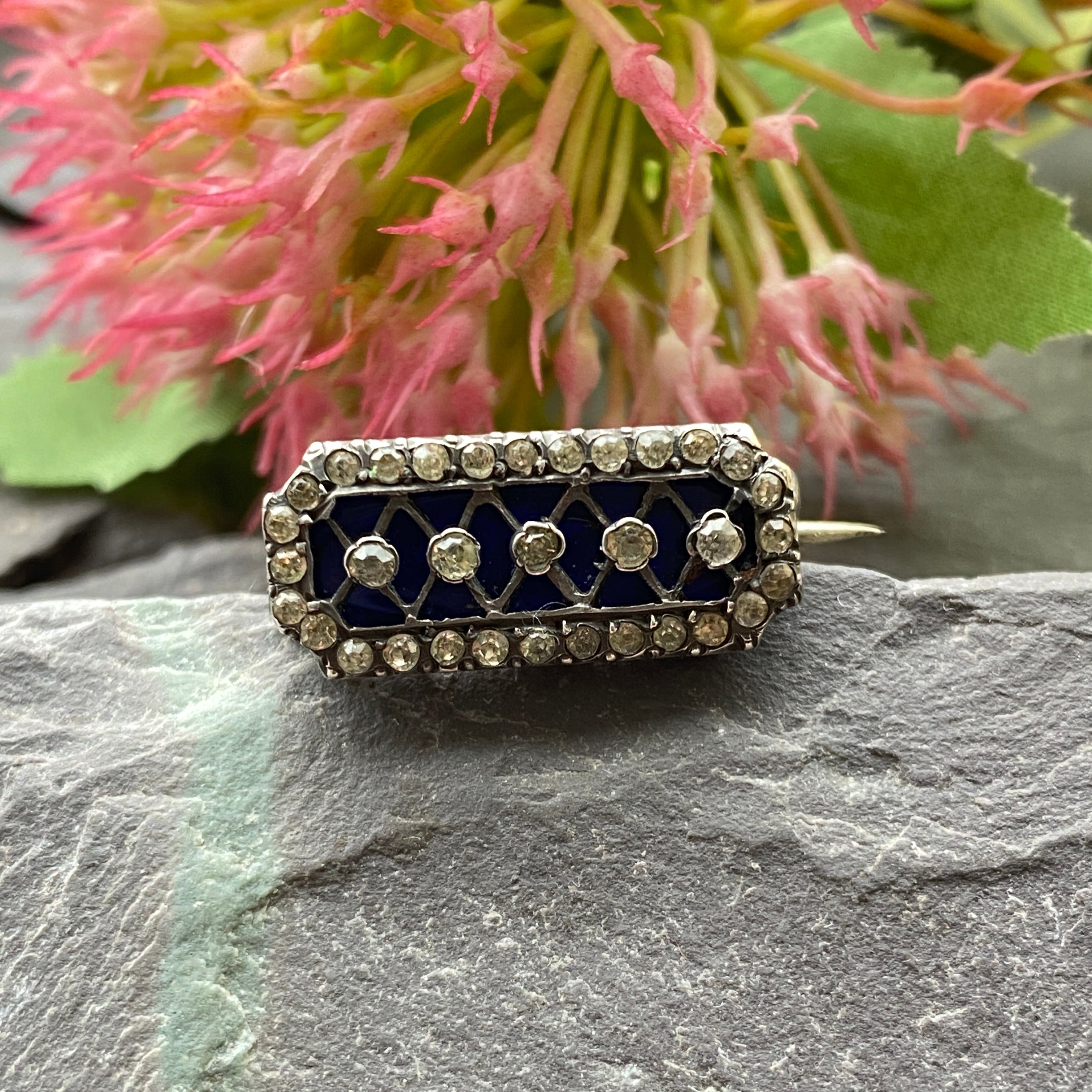 Antique French Paste & Enamel Brooch.