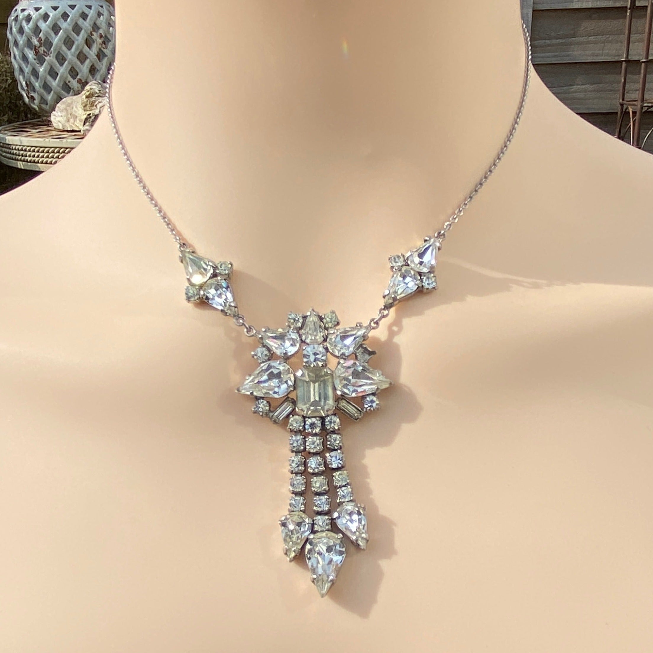 Vintage Rhinestone Prom/ Cocktail Necklace.