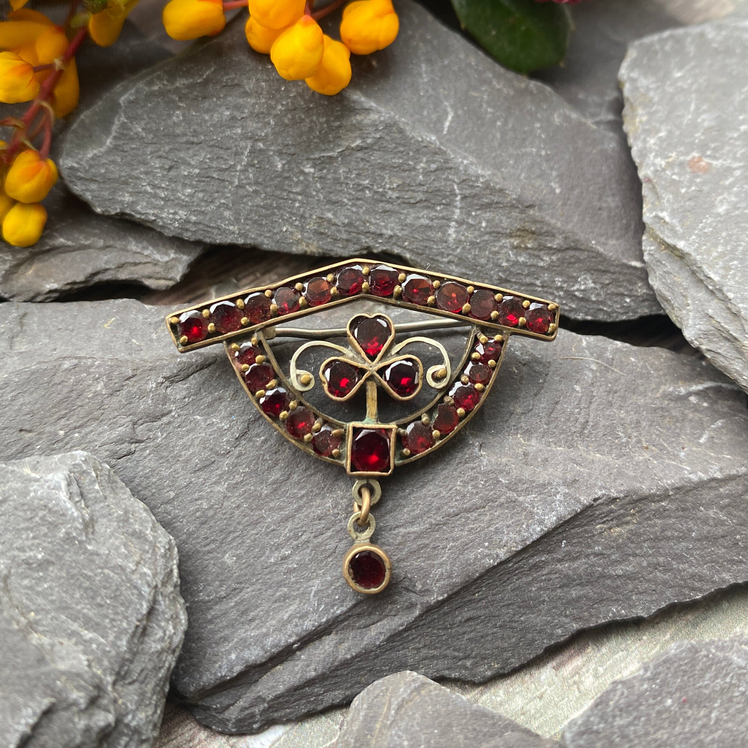 Victorian Garnet Brooch