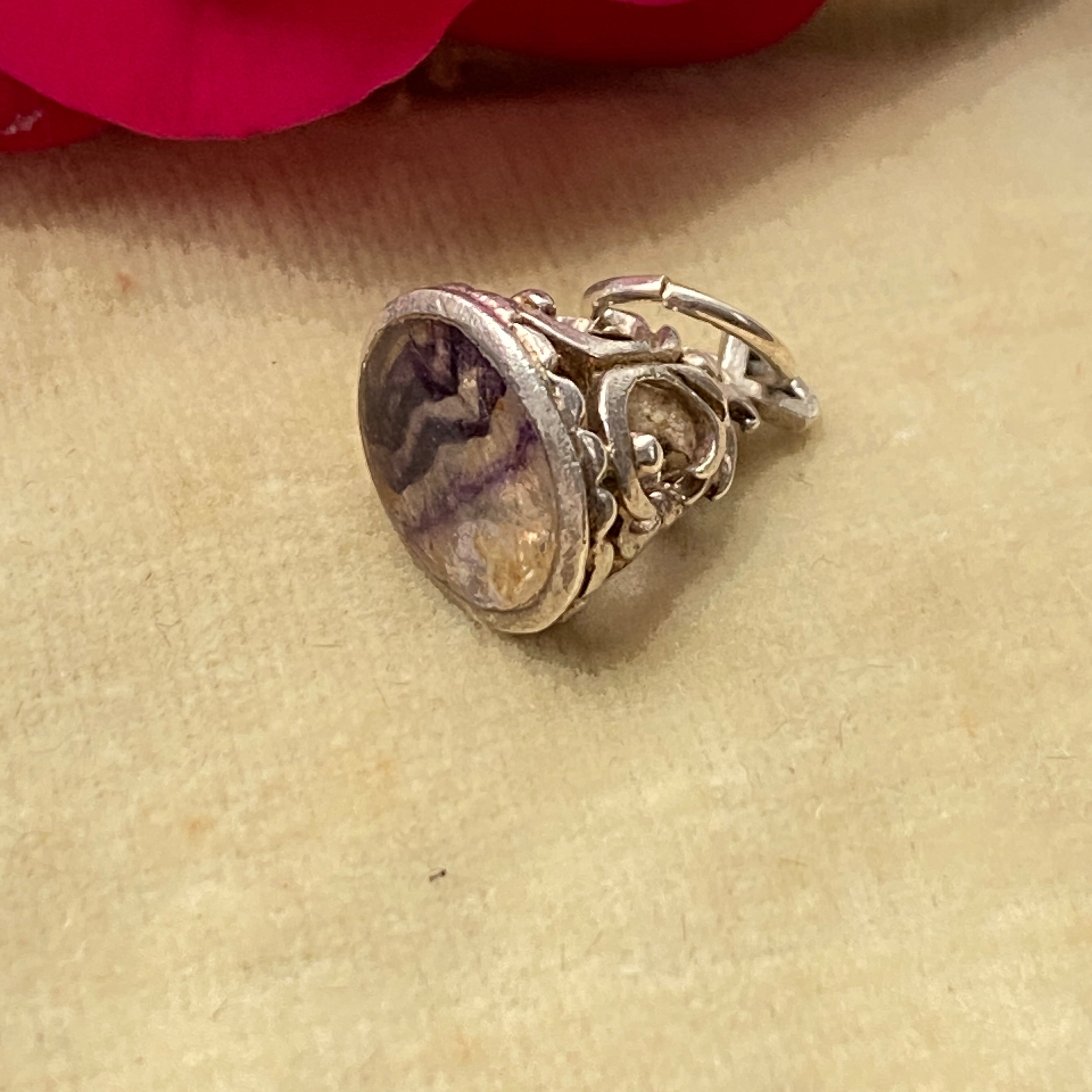 Vintage Blue John Silver Charm/Pendant.