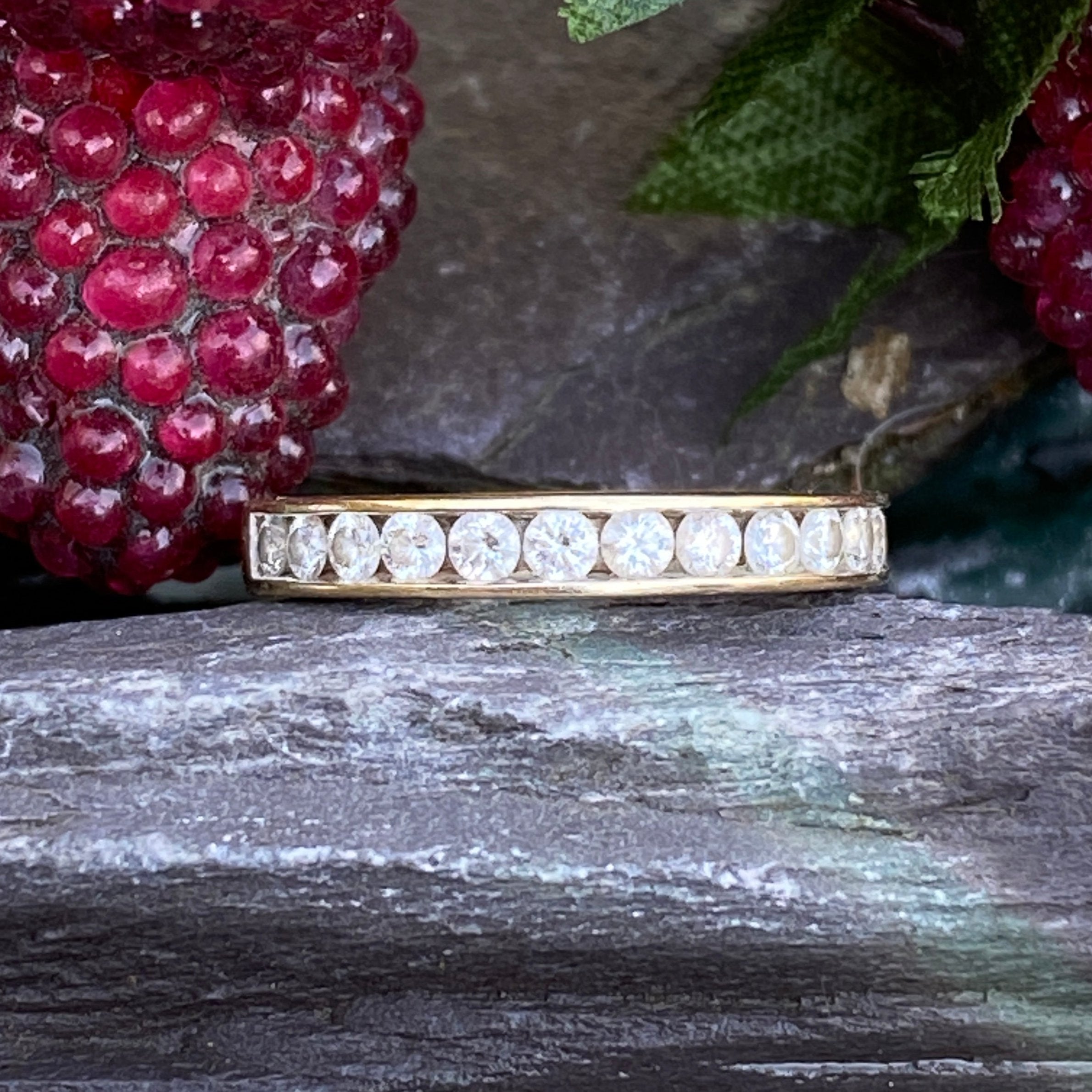 9ct Diamond Eternity Band With Channel Setting Size K or 5 1/2 US.