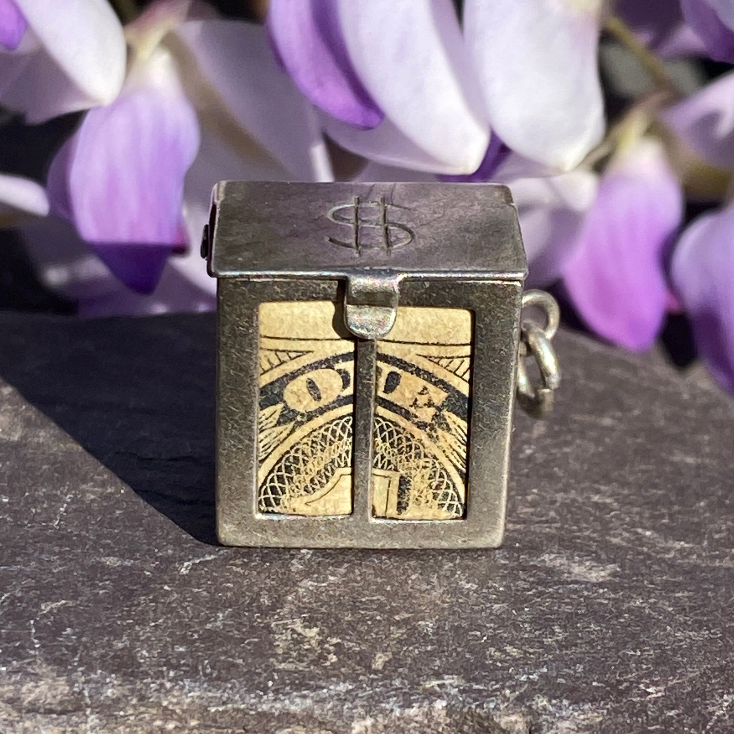 Vintage One Dollar Charm In Sterling Silver.