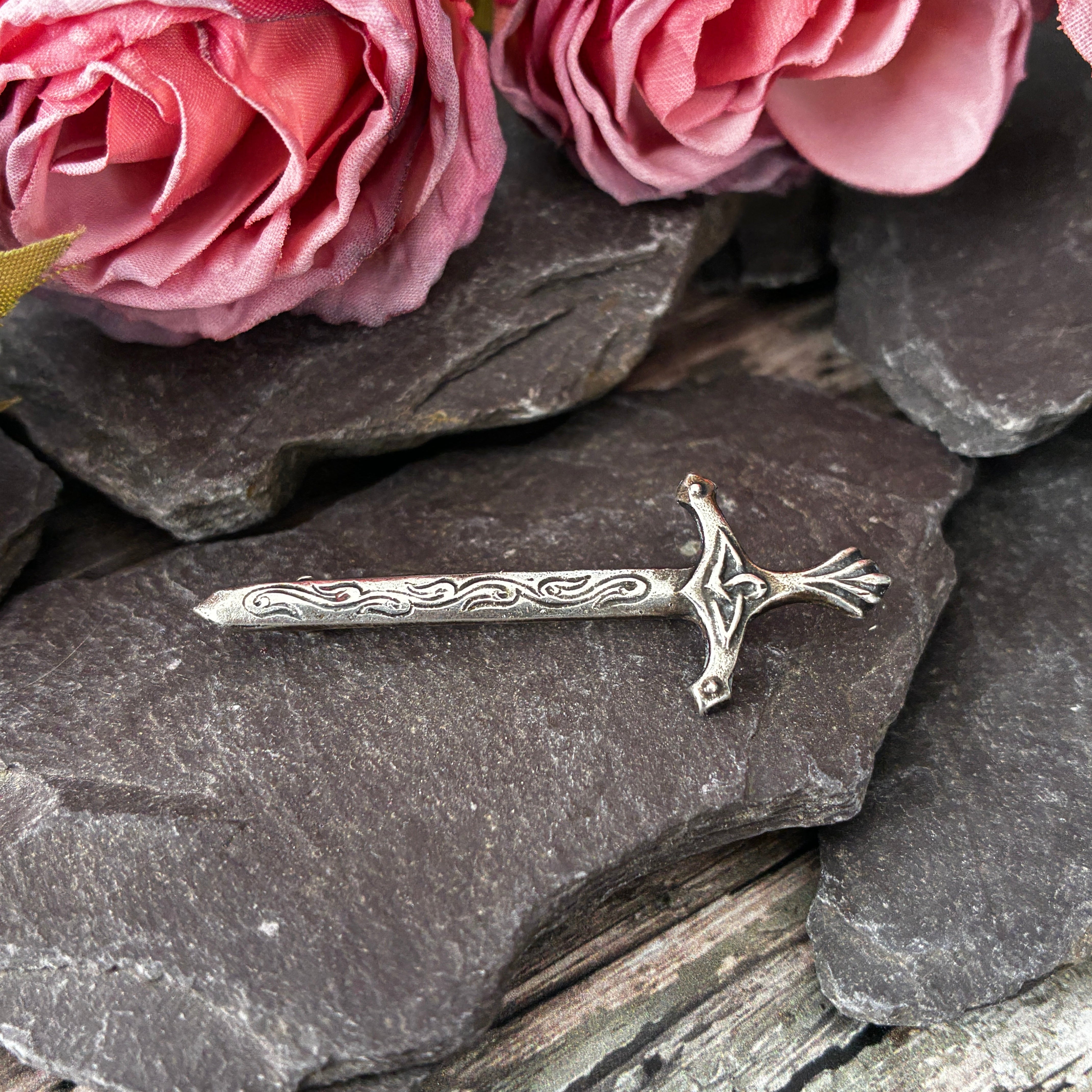 Alexander Ritchie Antique Silver Sword Brooch.