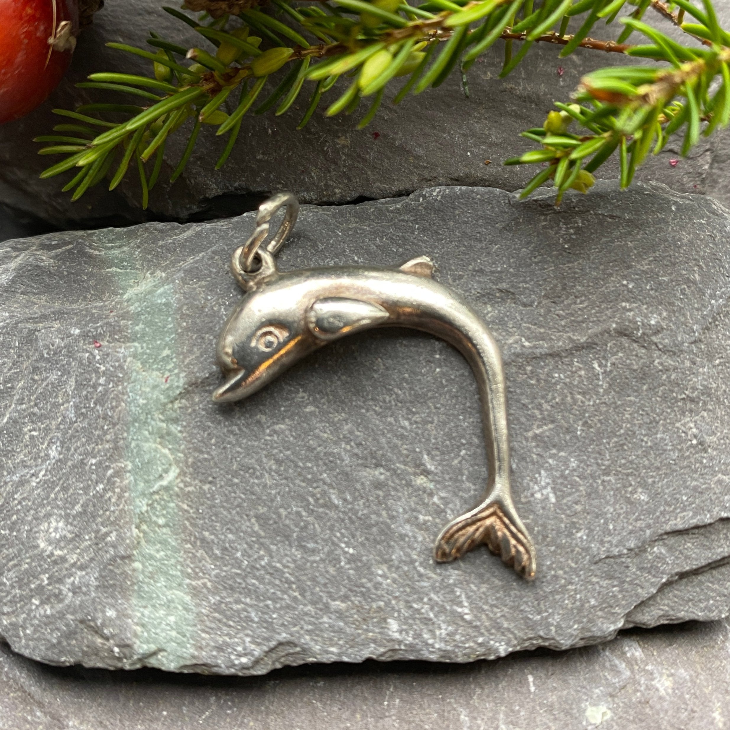 Sterling Silver Dolphin Pendant.