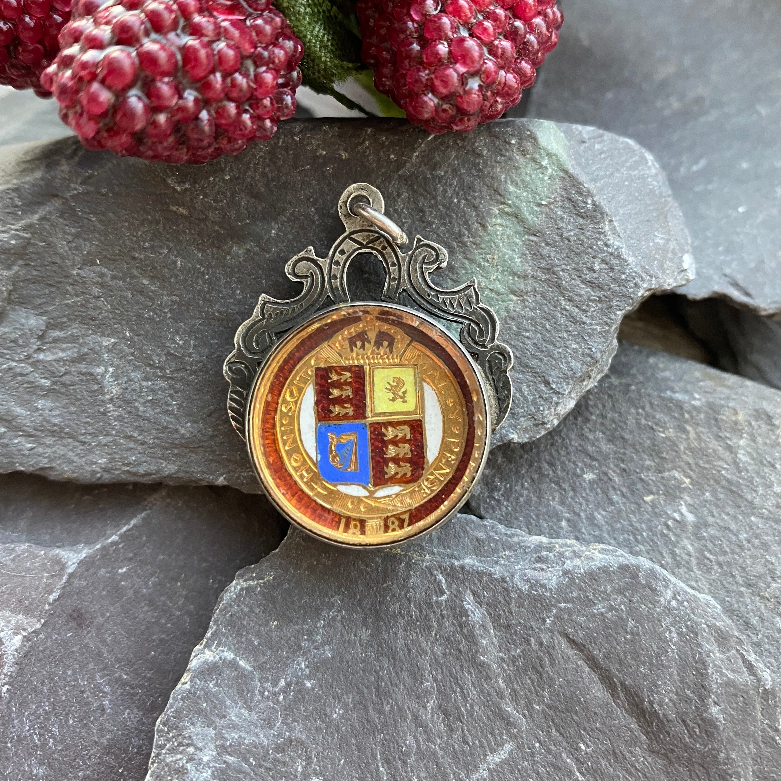 Victorian coin fob pendant