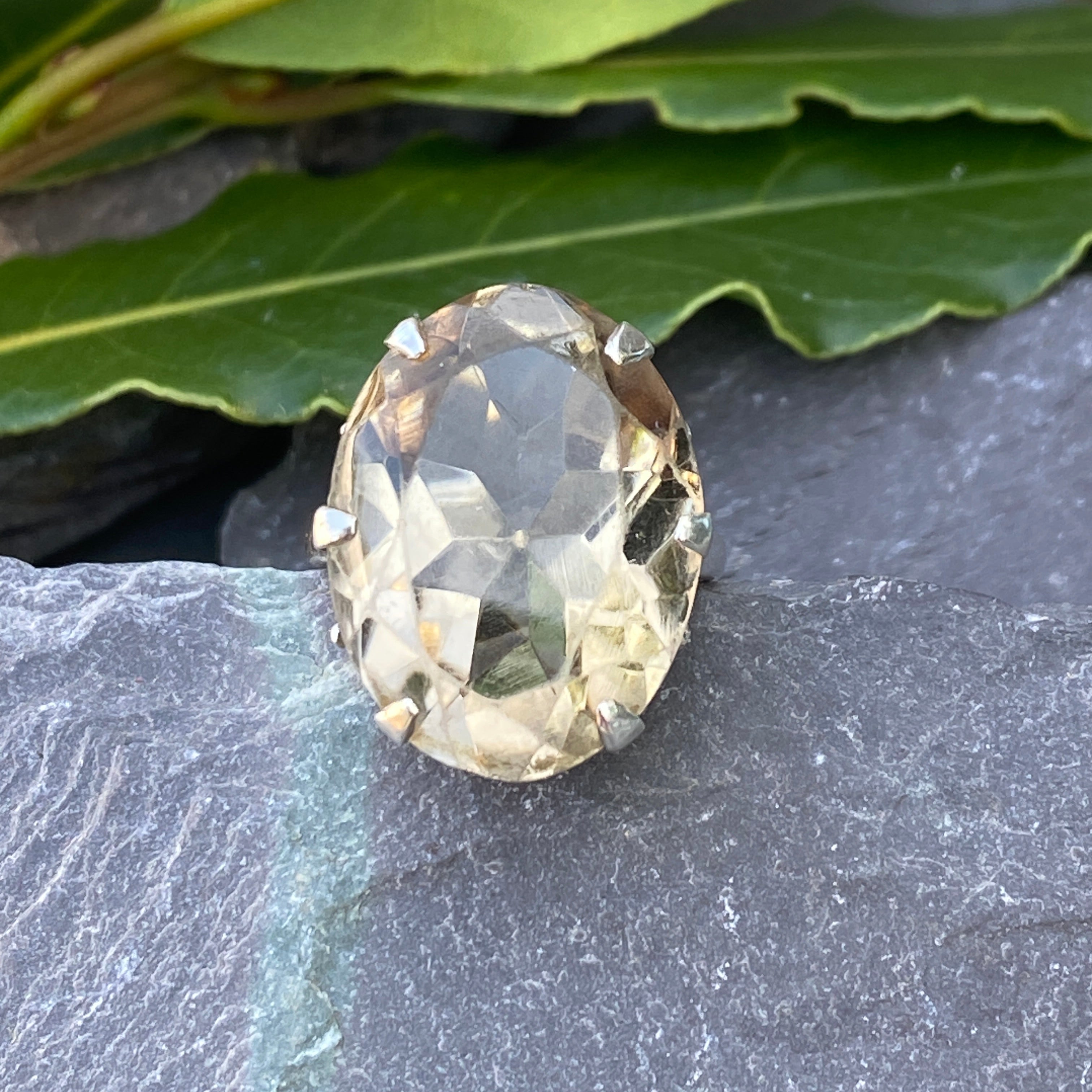 Vintage Silver & Citrine Ring Size K or 5 1/4 US.
