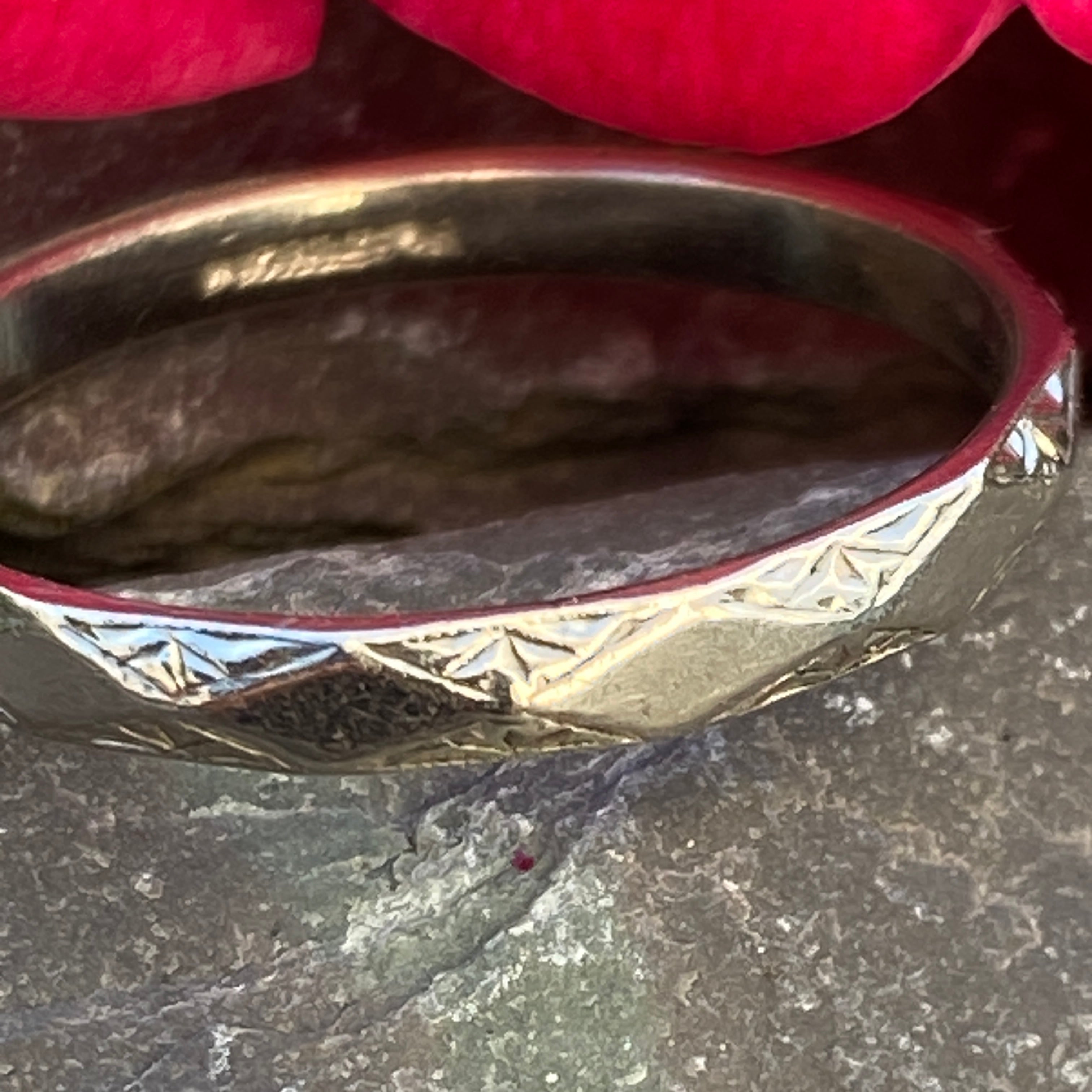 Vintage Art Deco Platinum Wedding Band Size Q or 8 1/4 US.