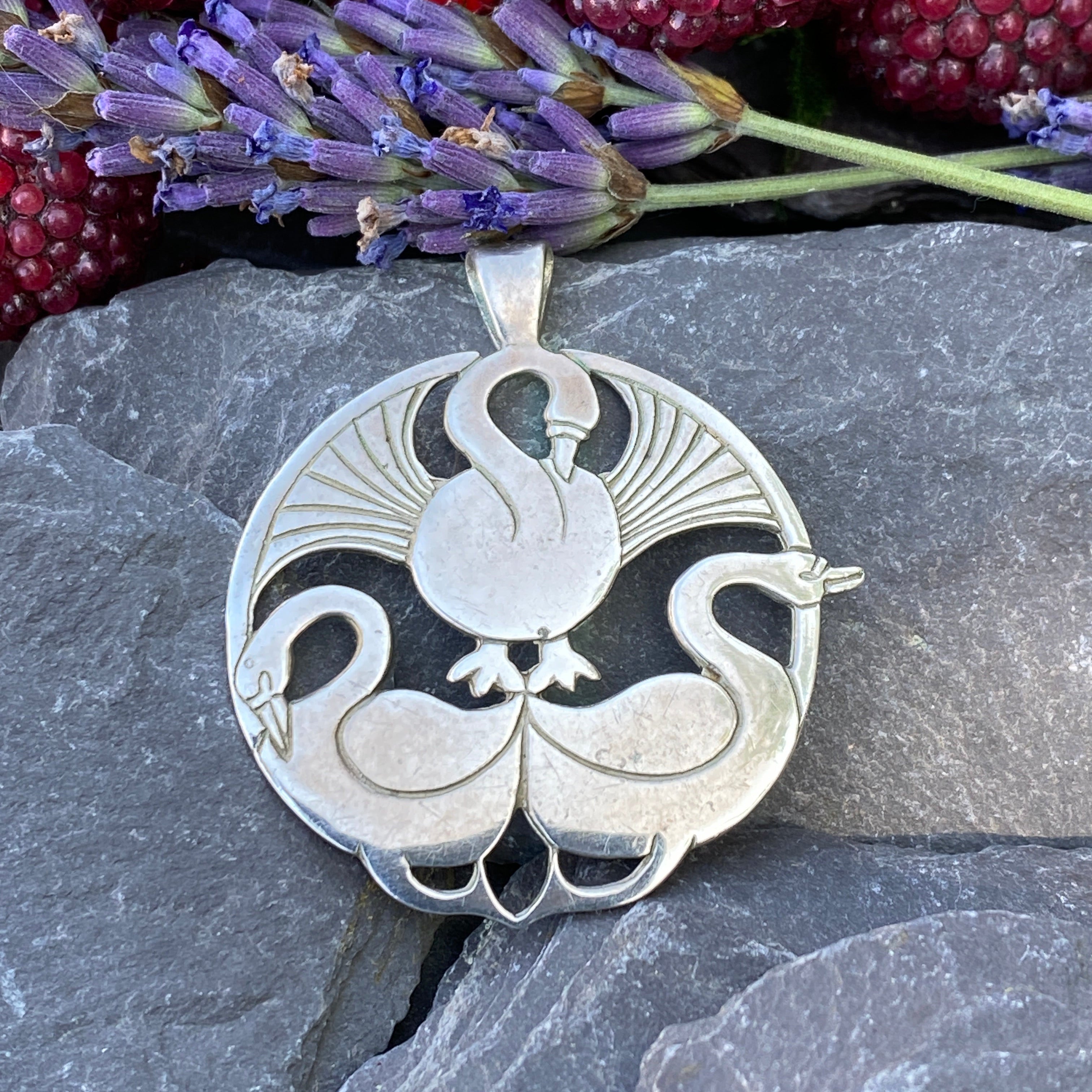 Vintage Three Nornes Shetland Pendant In Sterling Silver.
