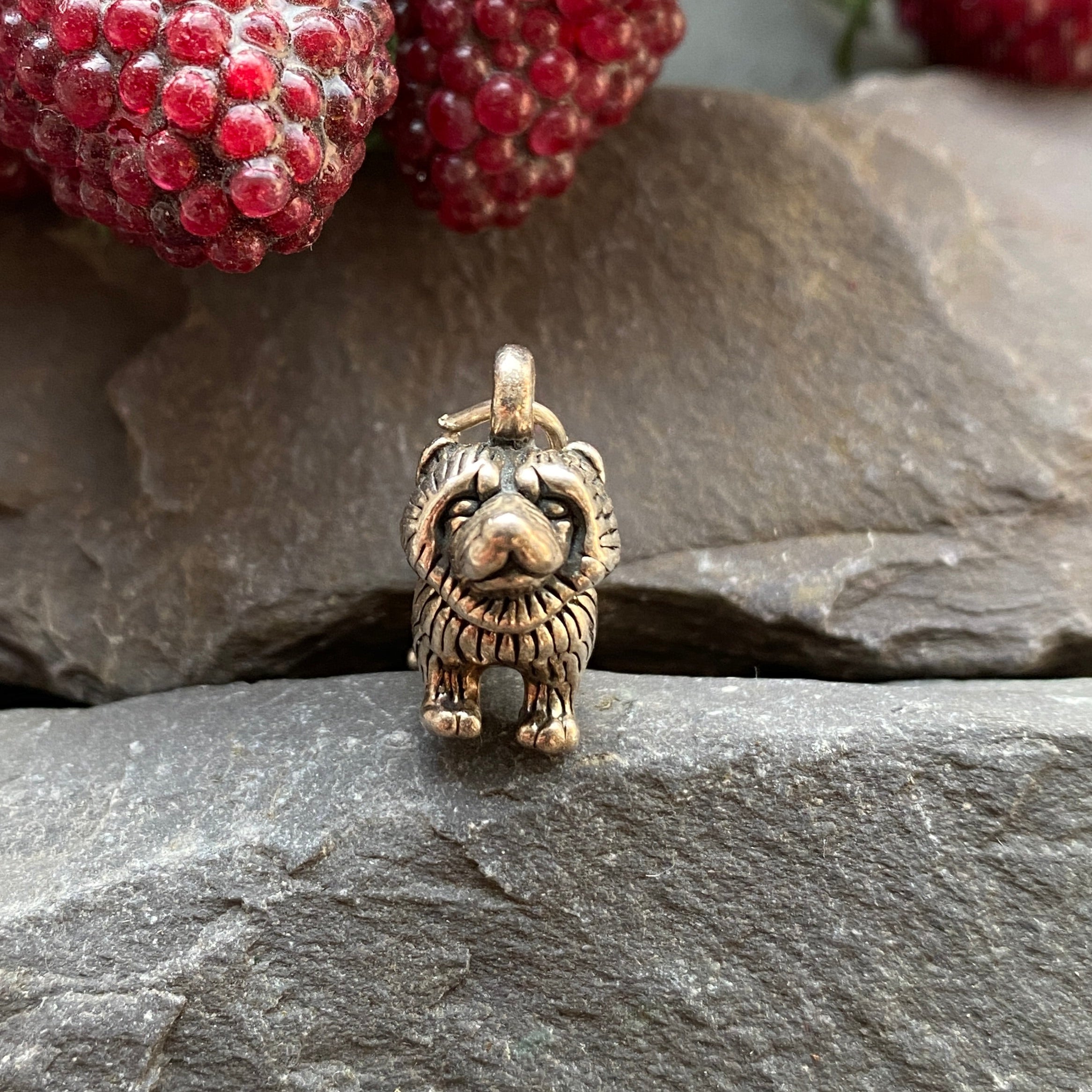 Solid Silver Chow Chow Dog Charm/Pendant.