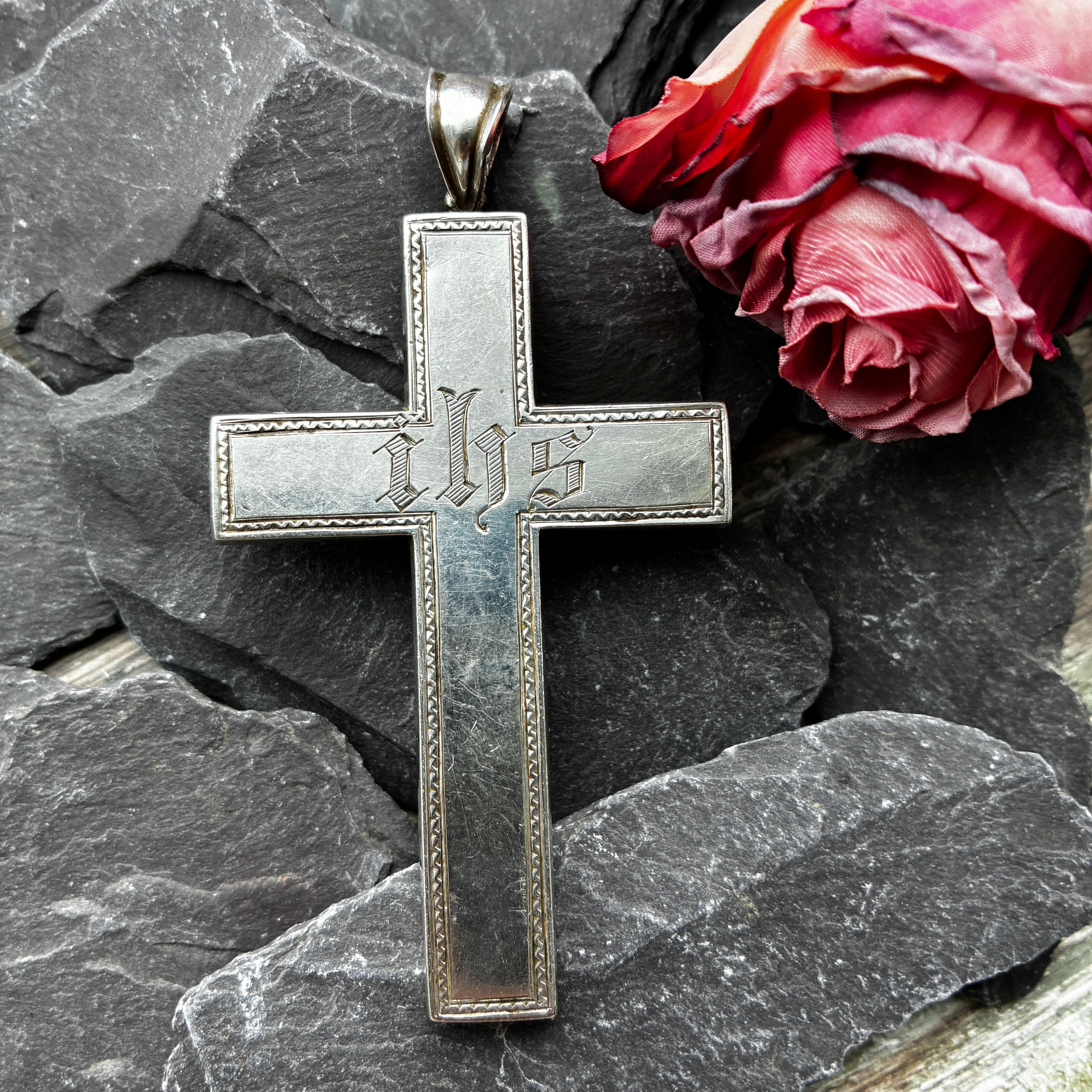 Large Victorian Silver cross pendant.