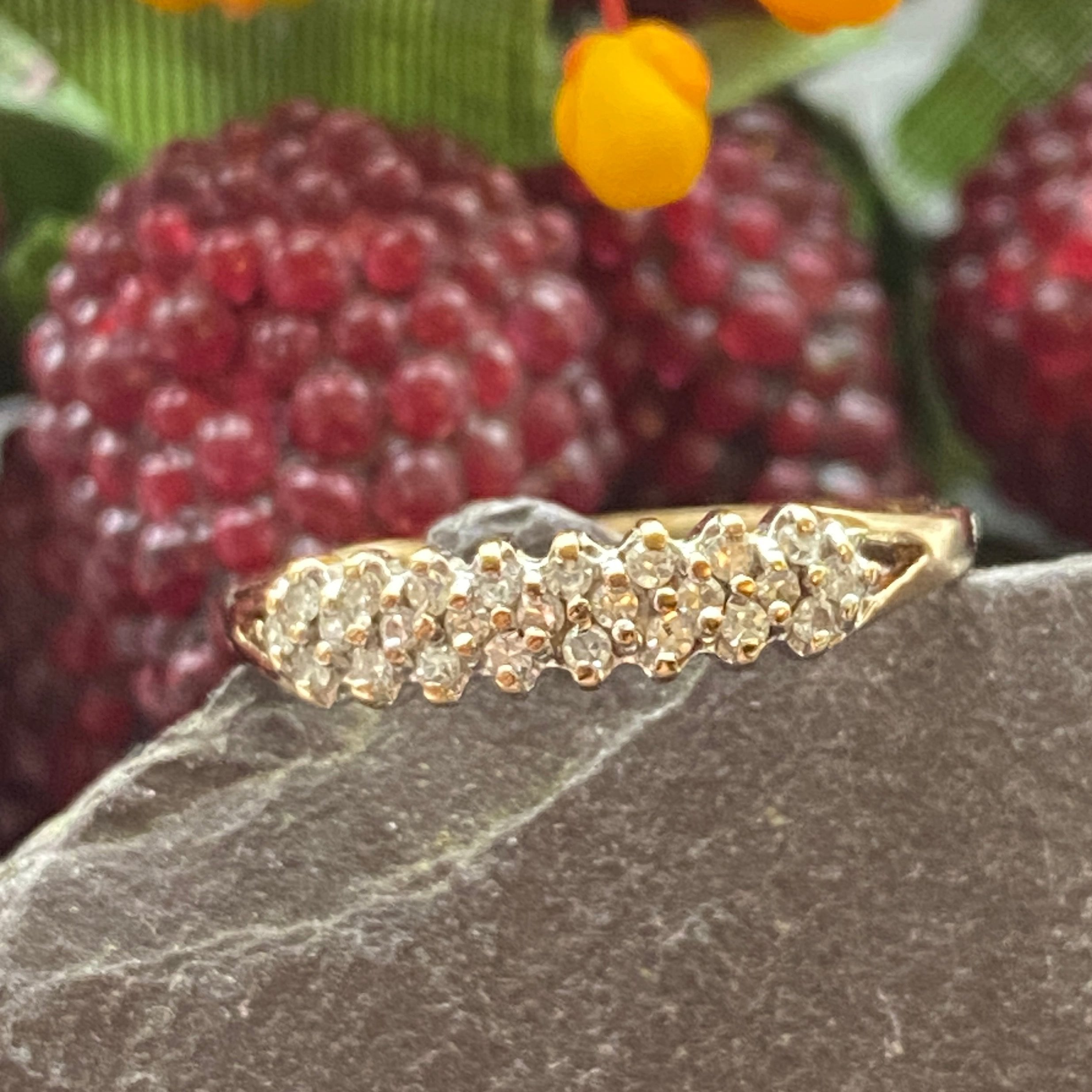 Vintage 9ct Diamond Eternity Ring Size R or 8 3/4 US.