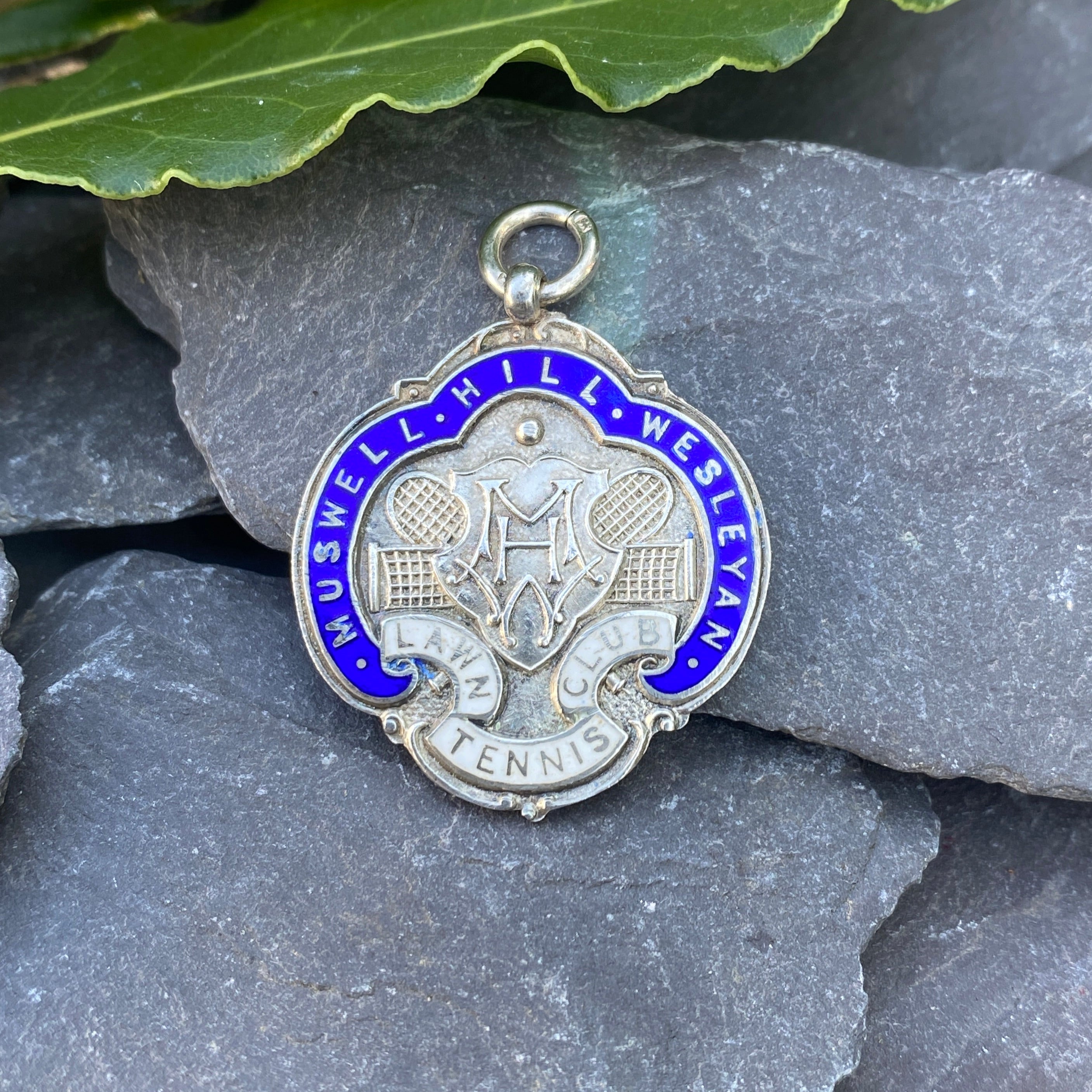 Antique Silver & Enamel Fob Pendant Lawn Tennis Award.
