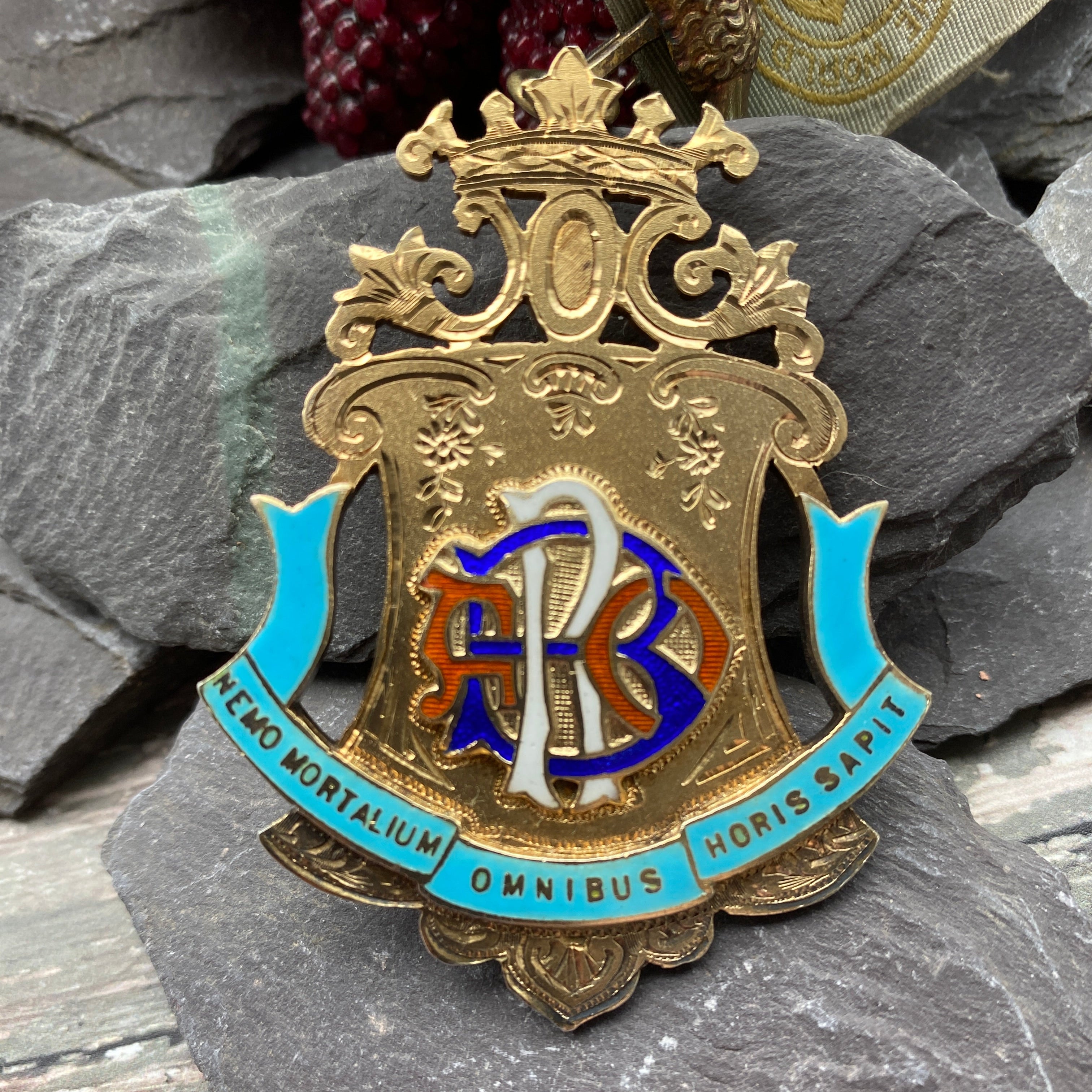 Antique sterling silver RAOB enamel jewel