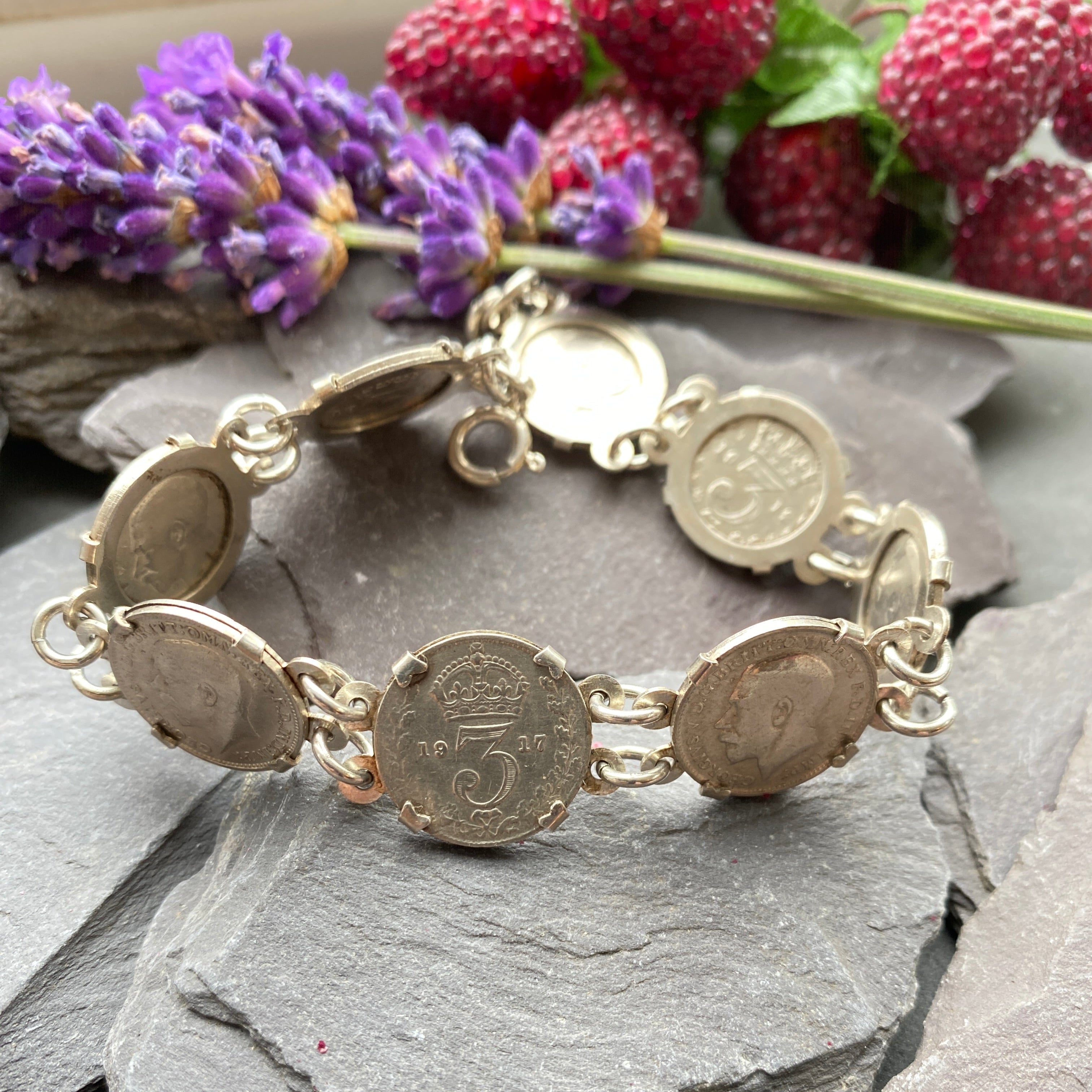 Antique Three Penny Coin Bracelet.