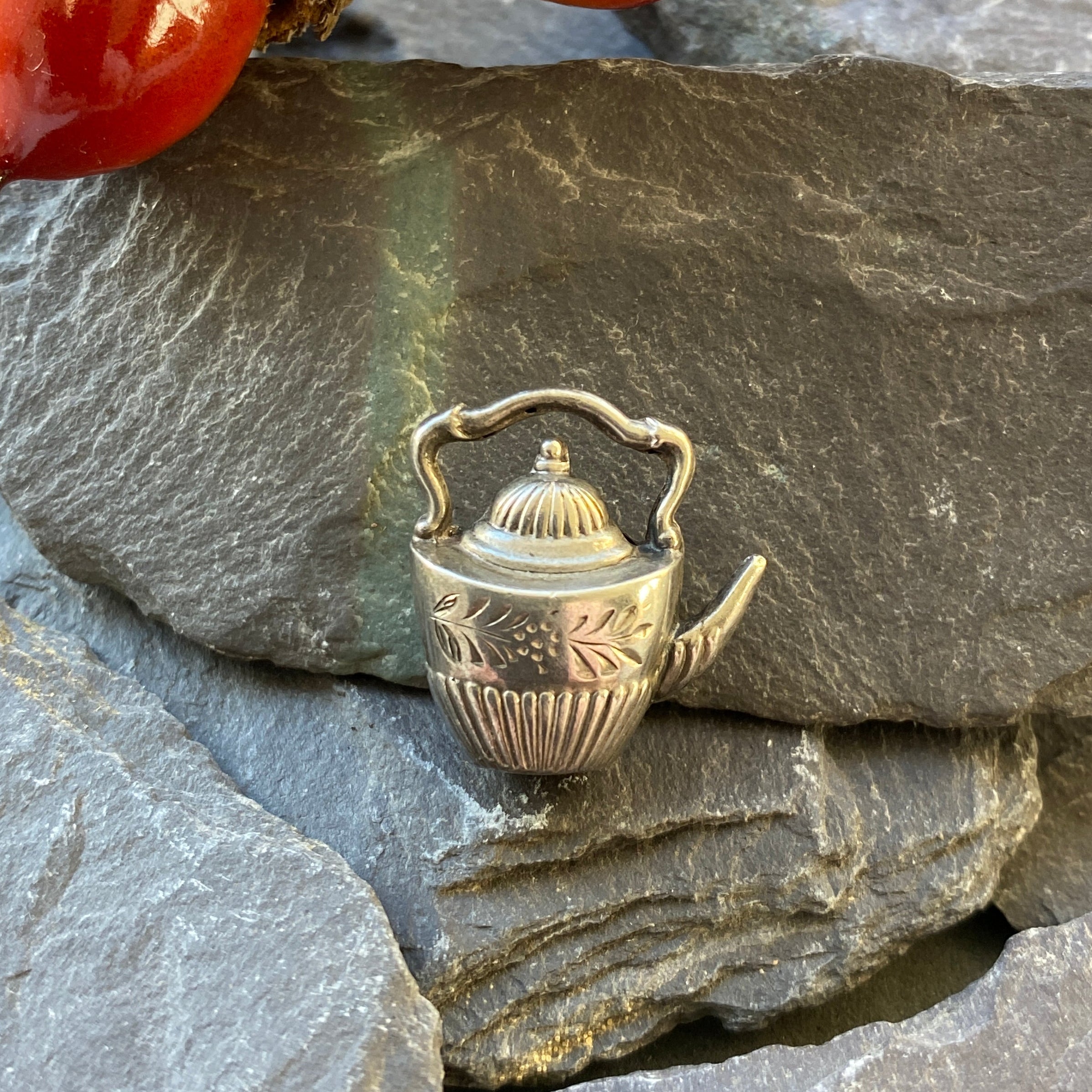 Antique Victorian Silver Tea Kettle Charm/Dolls House.