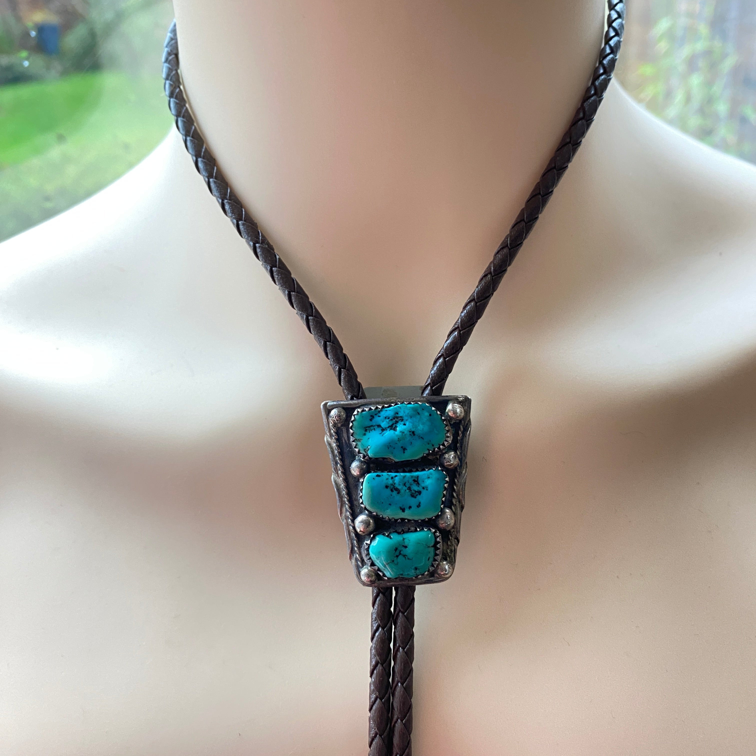 Vintage Navajo Bolo Tie Necklace By William Anderson.