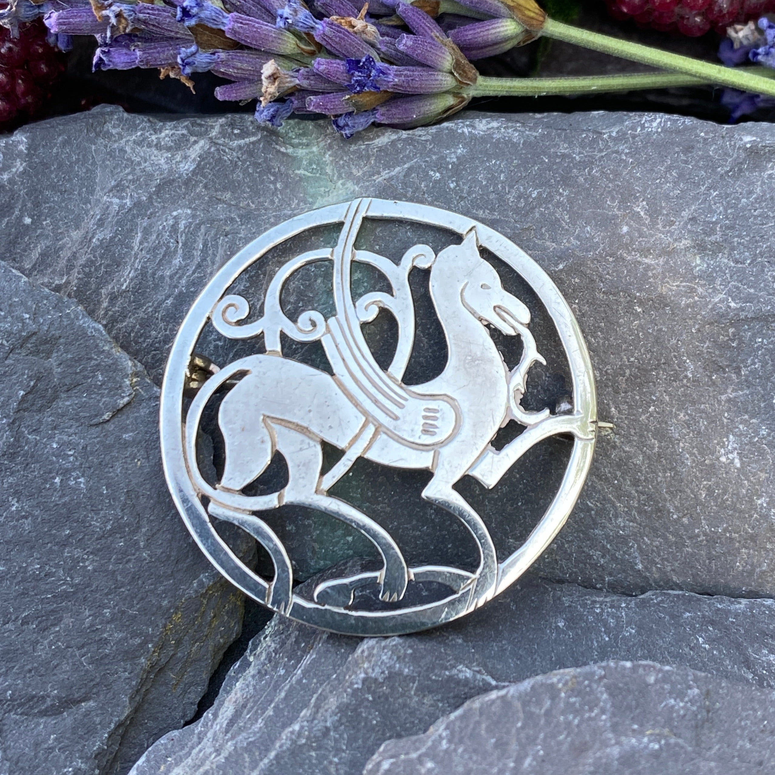 Vintage Quendale Beast Shetland Silver Brooch.