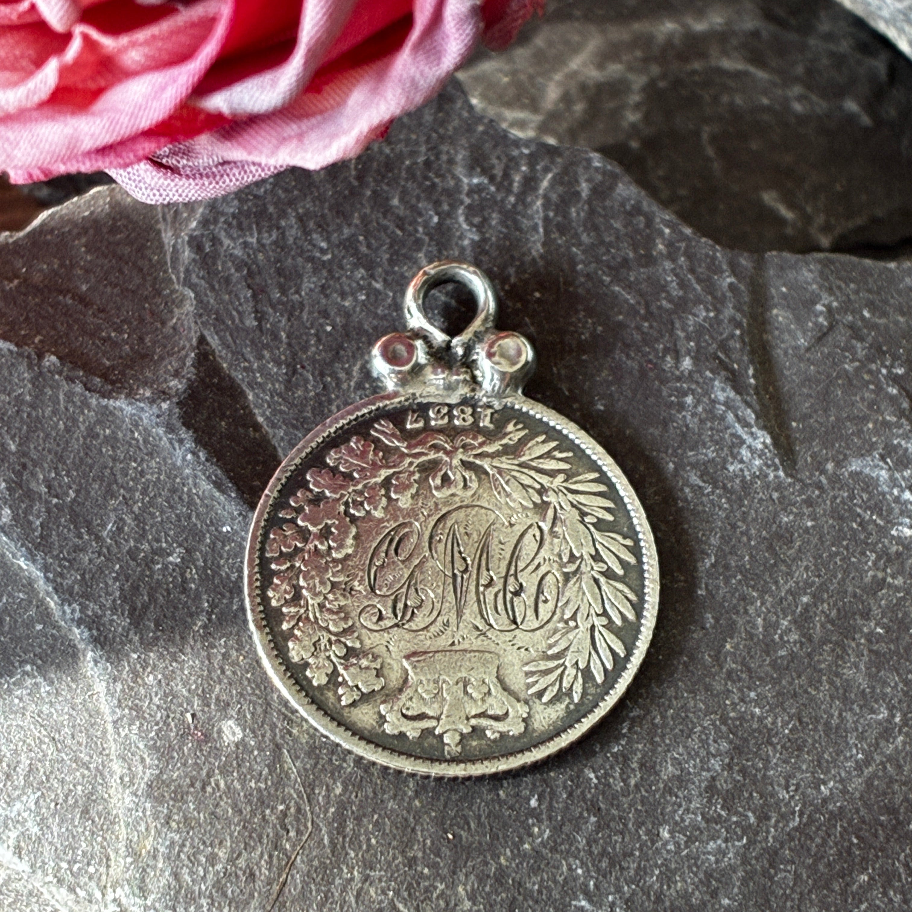 Victorian Silver Love token made from an 1837 coin