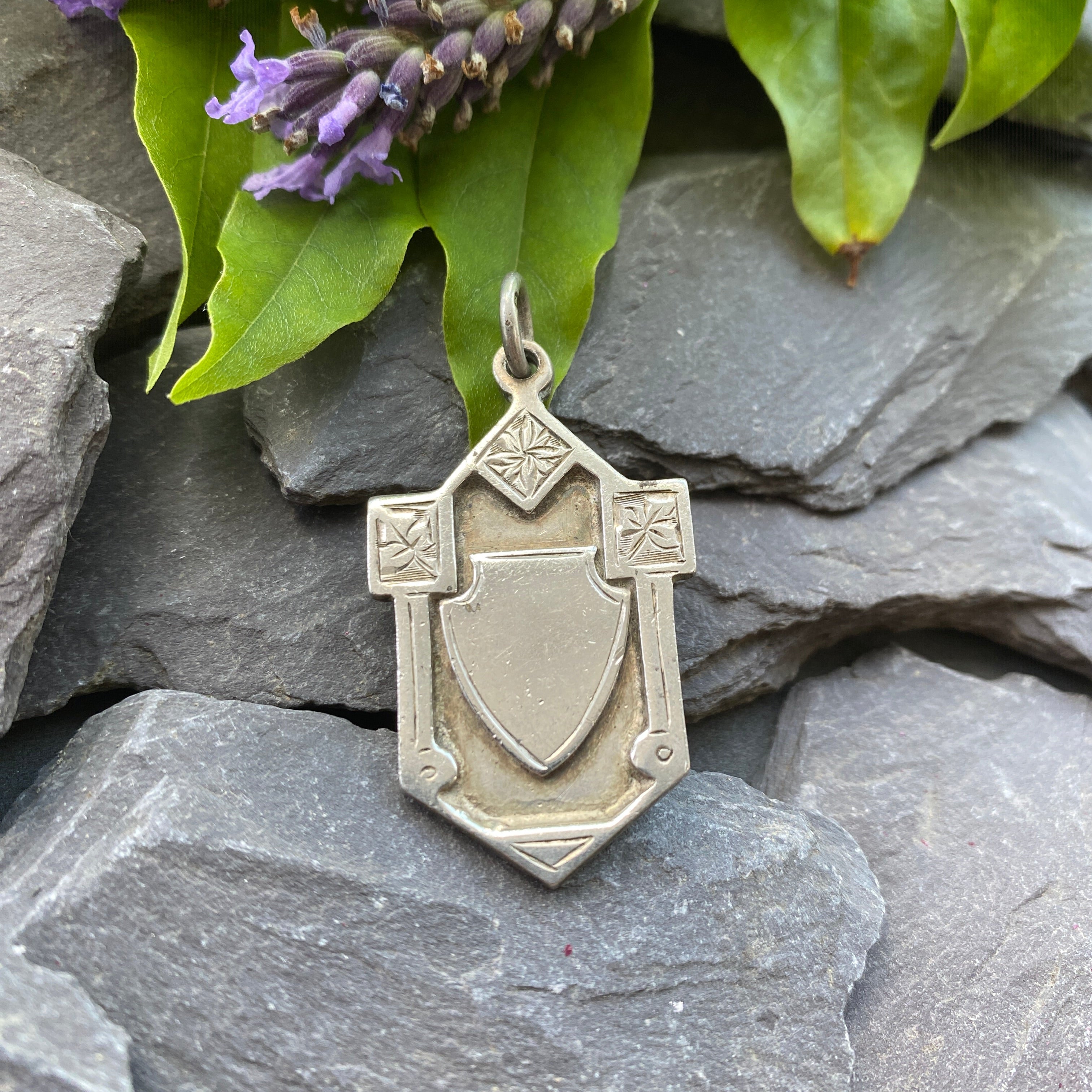 Antique Silver Shield Fob/Pendant.