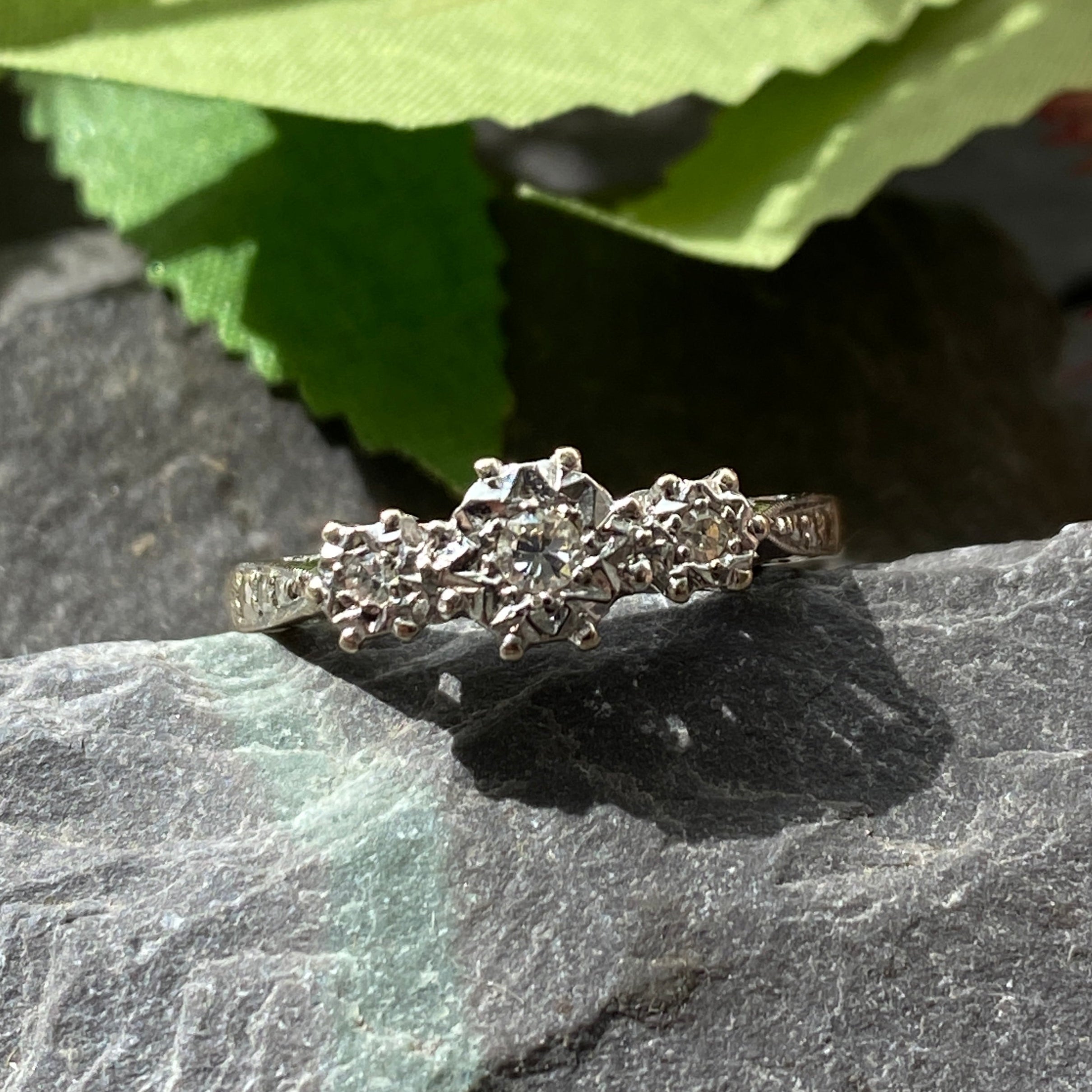 Vintage 18ct gold Diamond Engagement Ring- Size N 1/2 or 7 US.