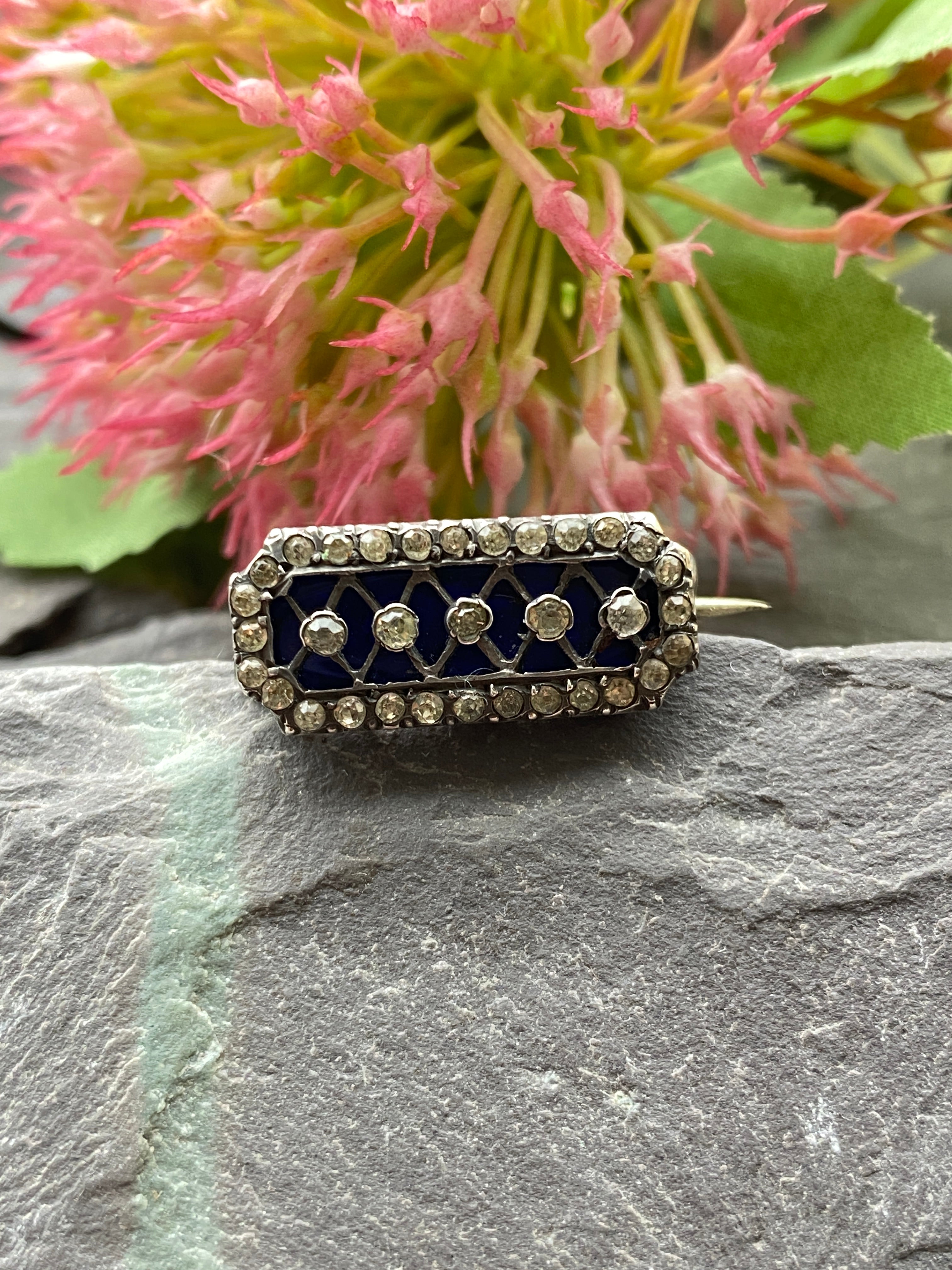Antique French Paste & Enamel Brooch.