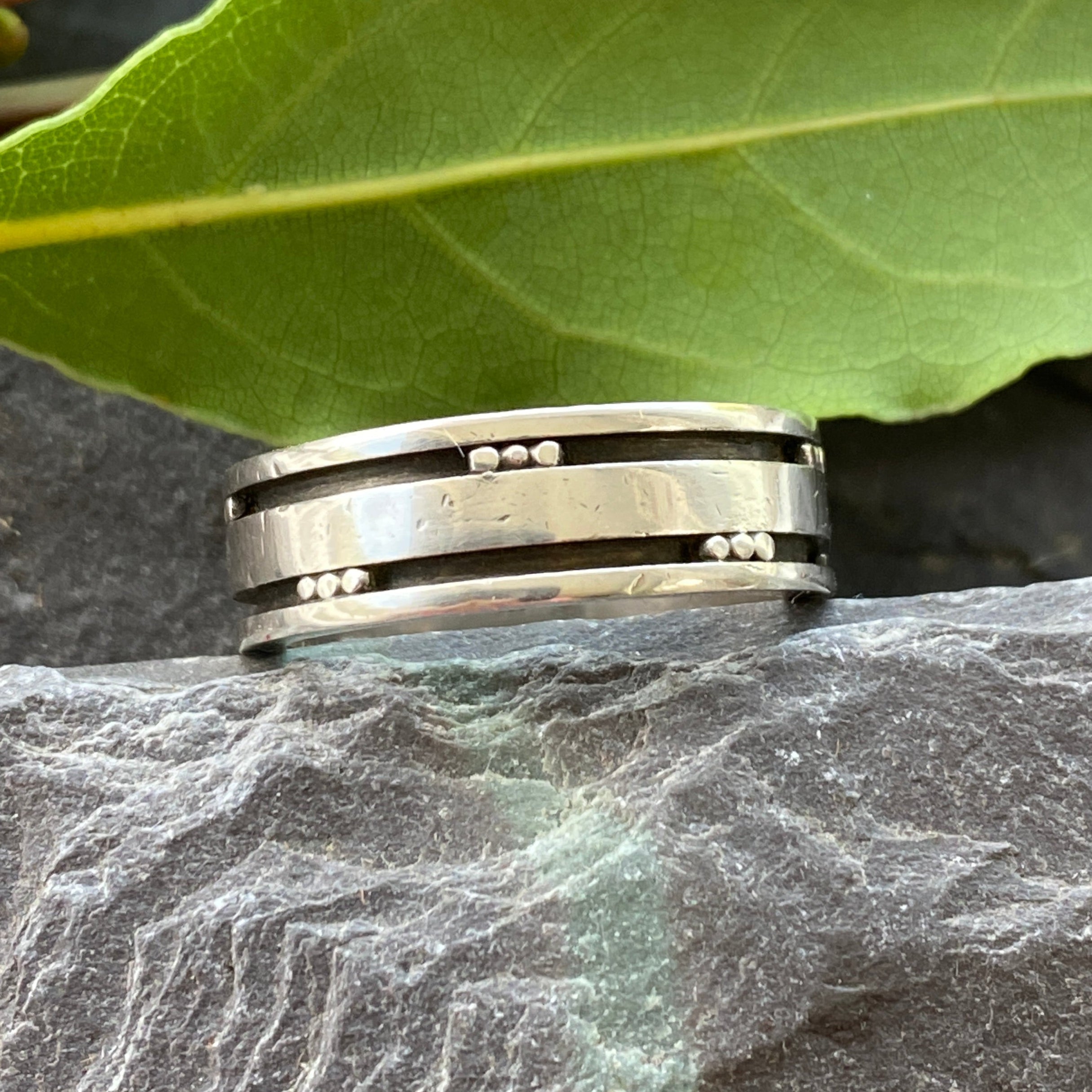 Georg Jensen Silver Groove Ring Size P or 7 3/4 USA.