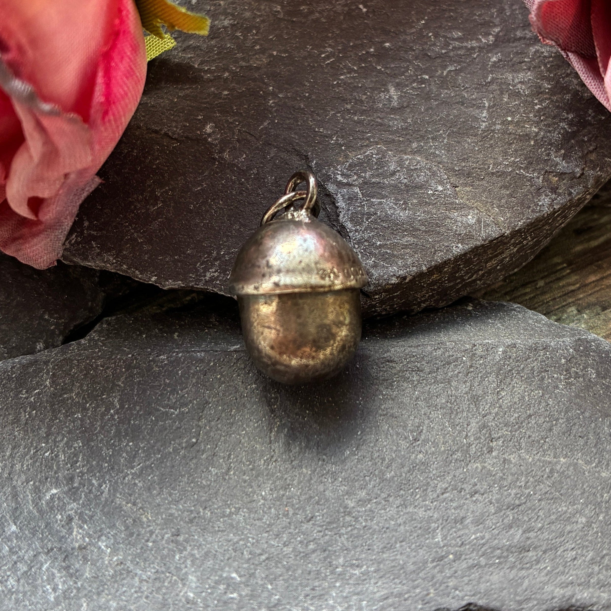 Vintage sterling silver Acorn charm, Made by GAP- 1949