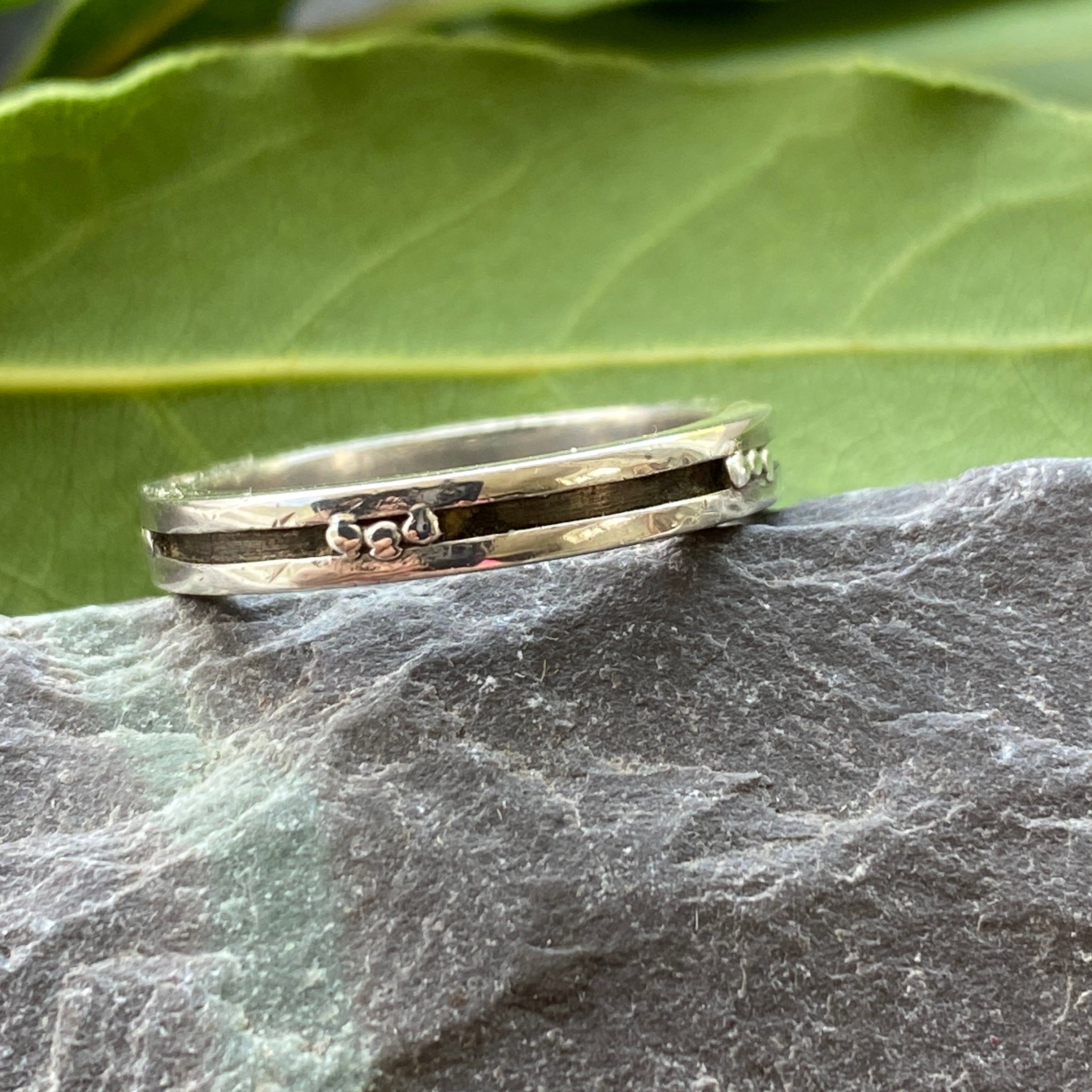 Georg Jensen Silver Groove Ring Size I or 4 1/4 USA.