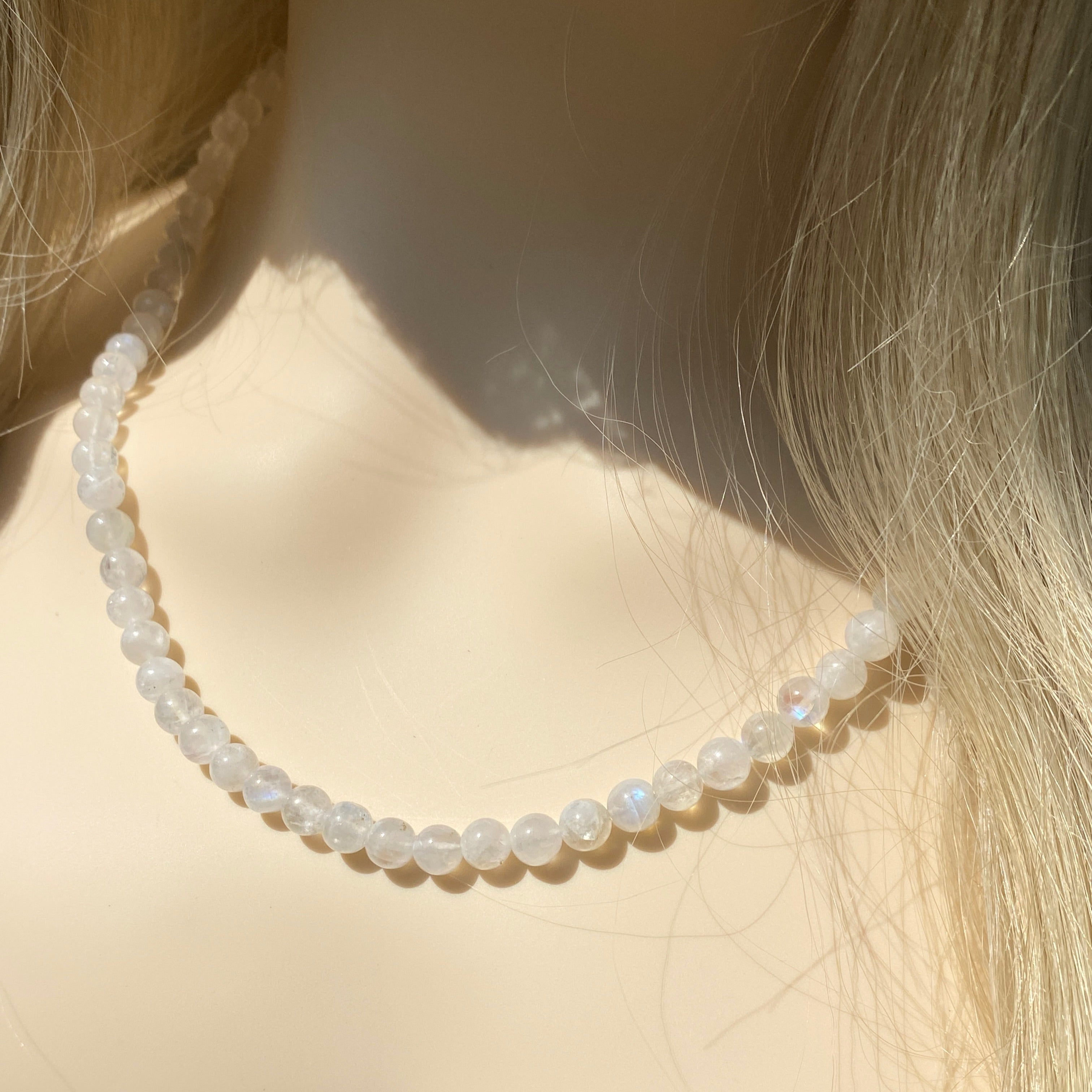 Silver Spectrolite Bead Necklace.