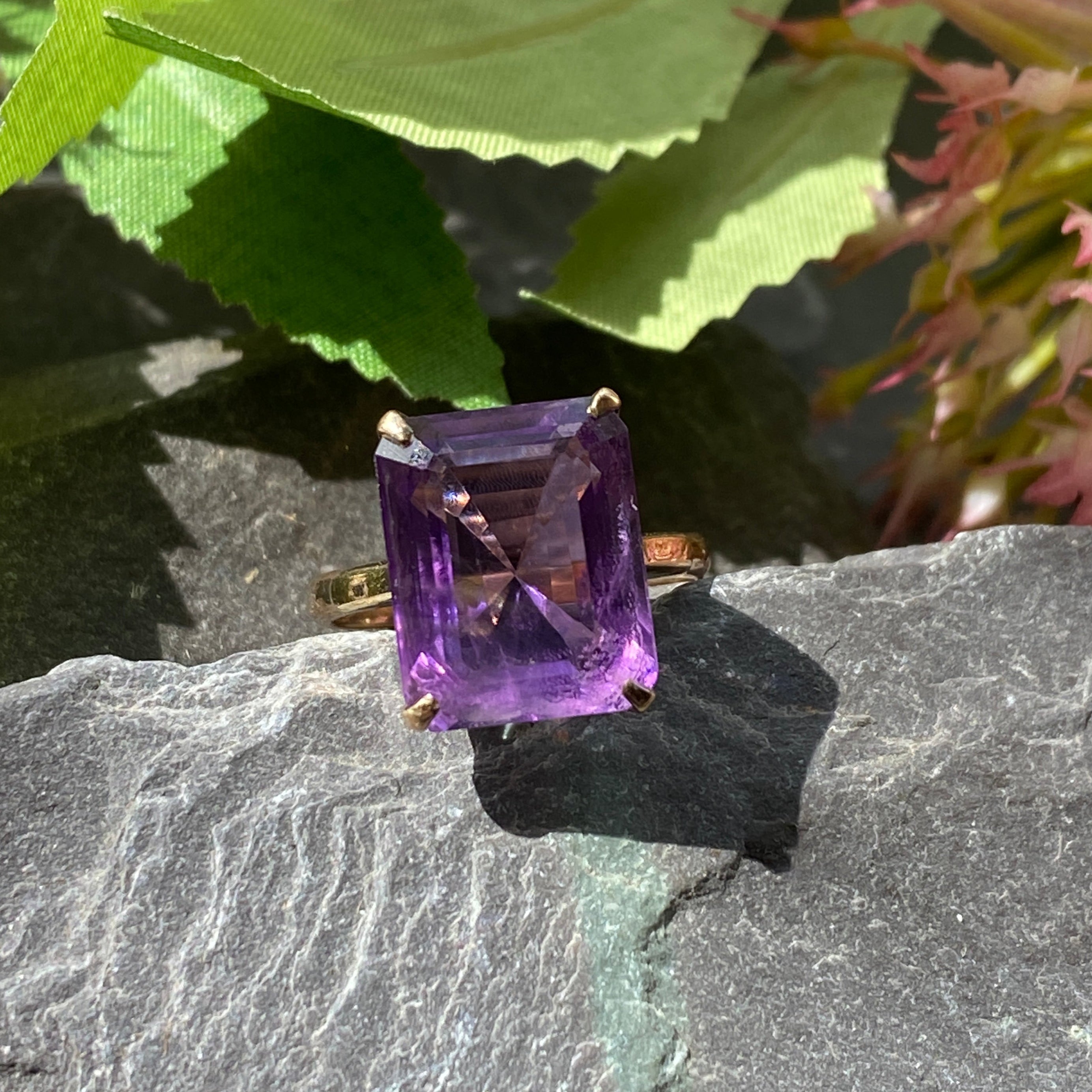 Art Deco Amethyst Ring -Size N or 6 3/4 US.