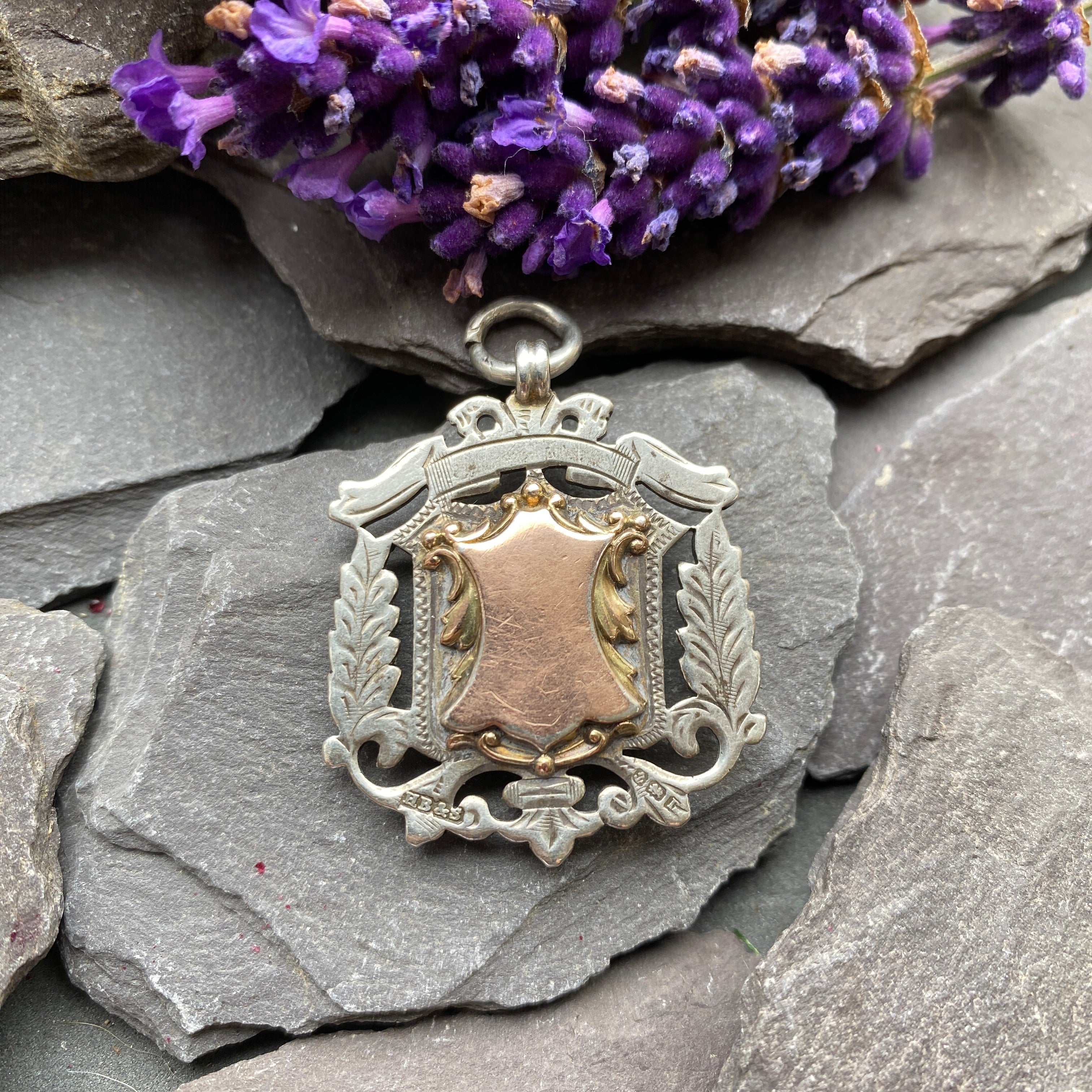 Antique Silver & Gold Watch Fob Pendant.