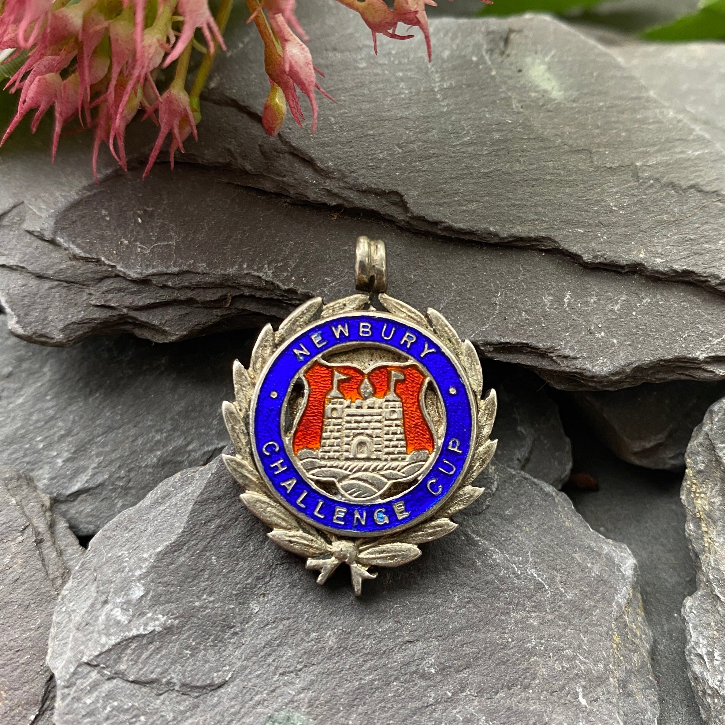 Vintage Silver & Enamel Medal Albert Fob.