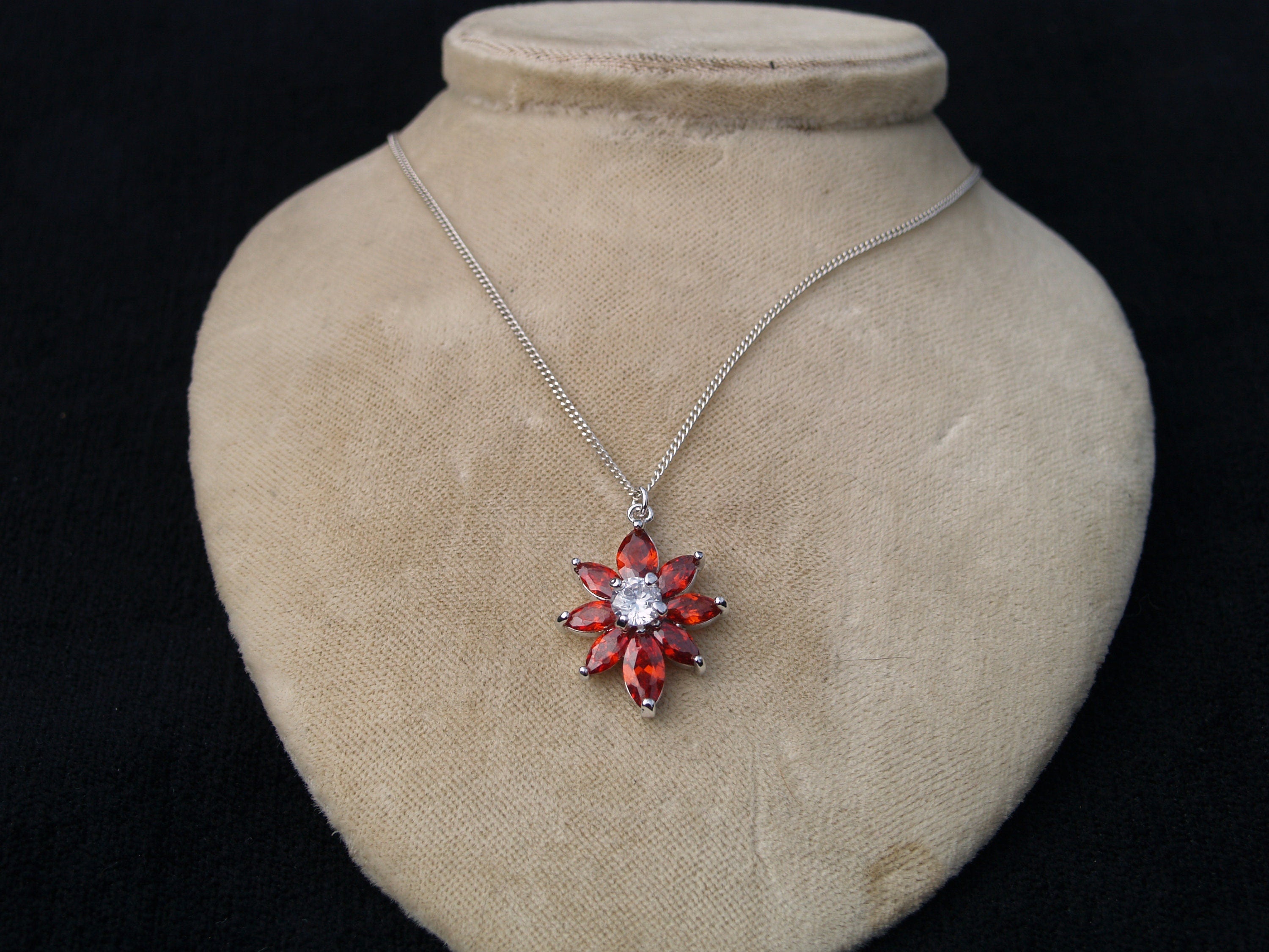 Sterling Silver & Cubic Zirconia Necklace.