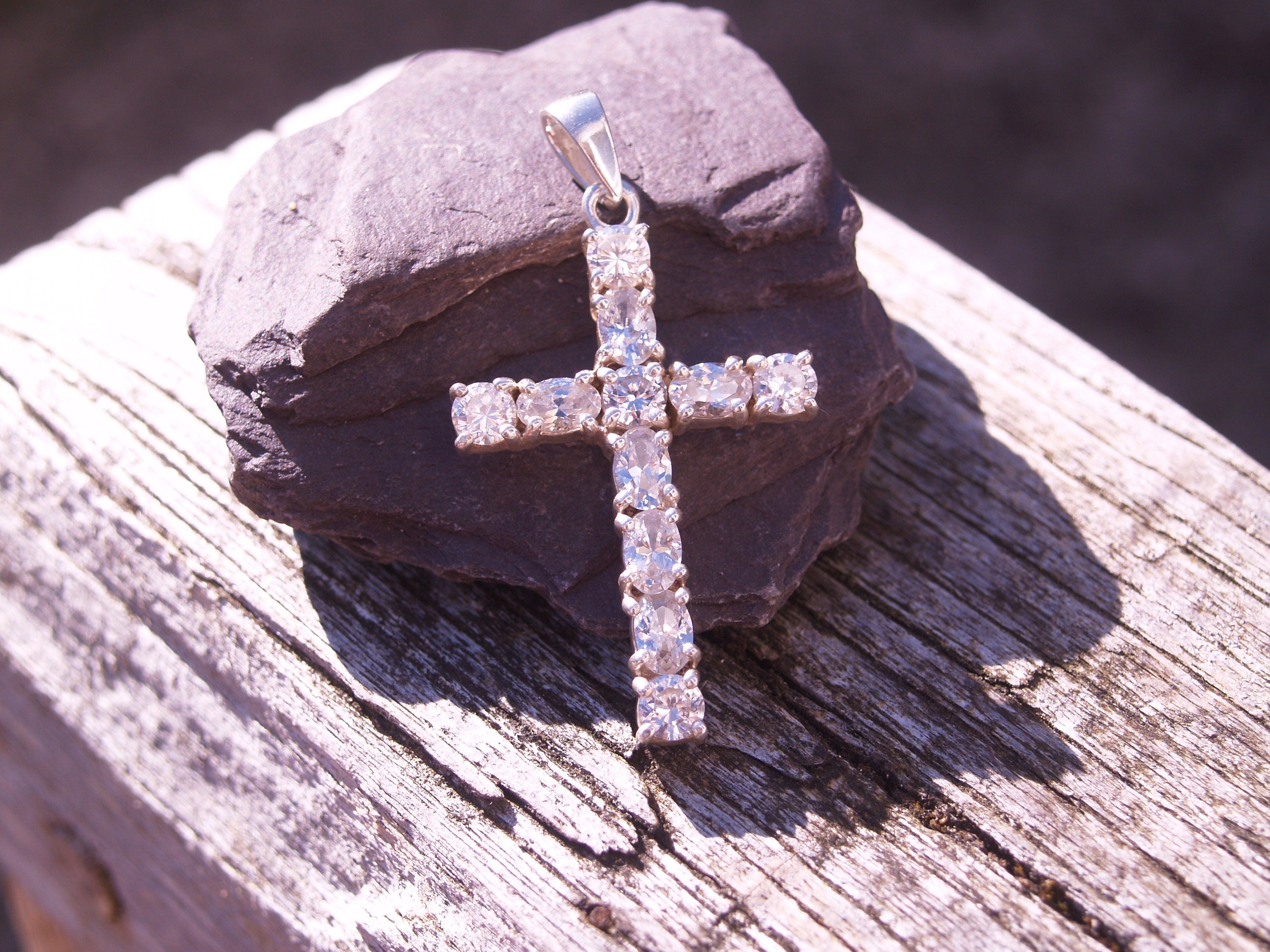 Sterling Silver Cubic Zirconia Cross.