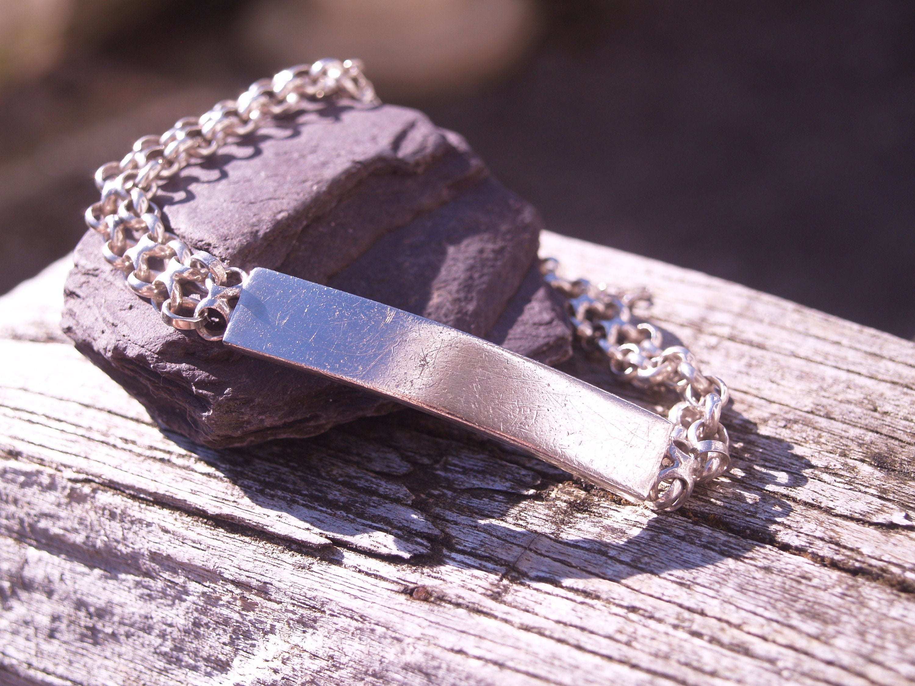 Vintage Sterling Silver Identity Bracelet.