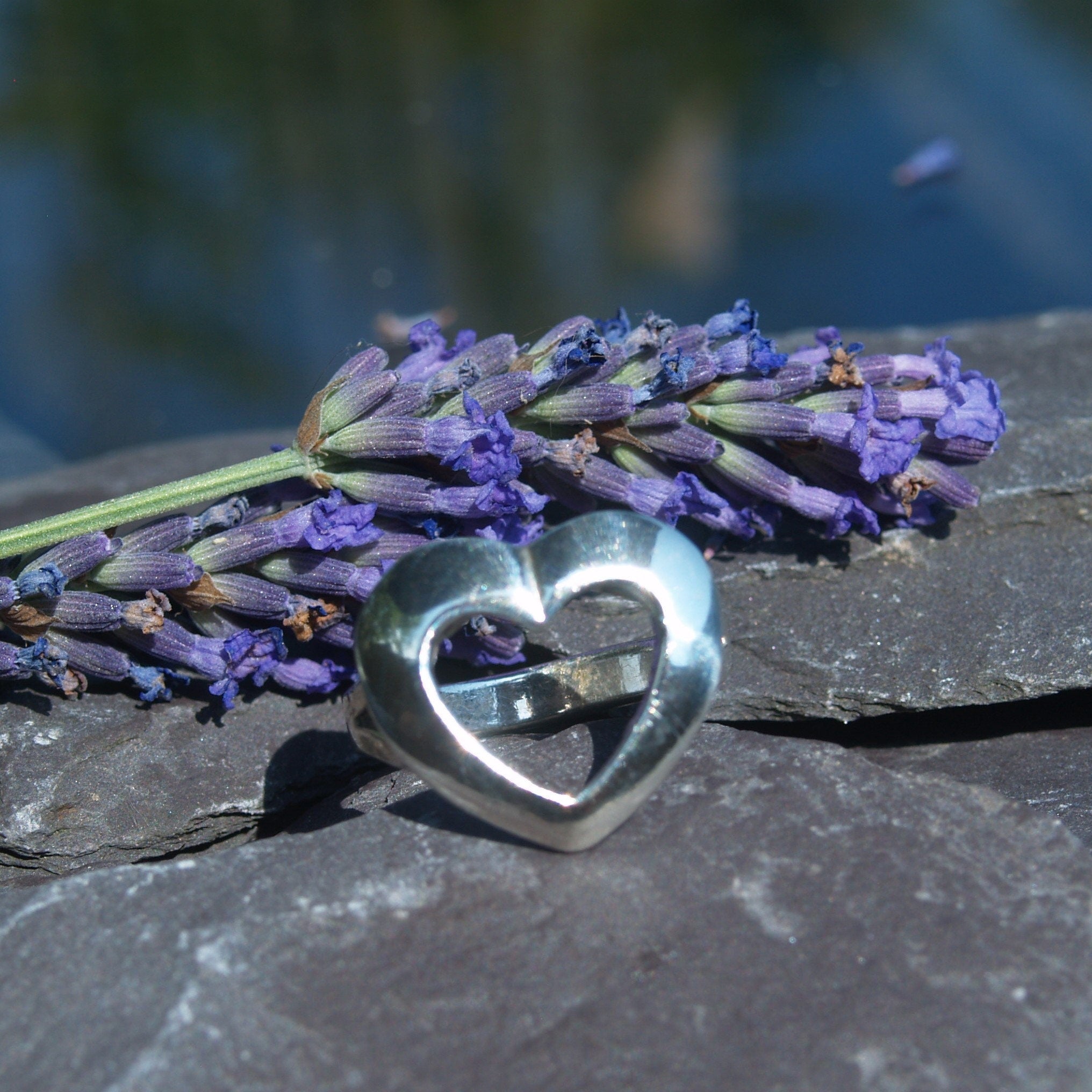 Sterling Silver Open Heart Ring.