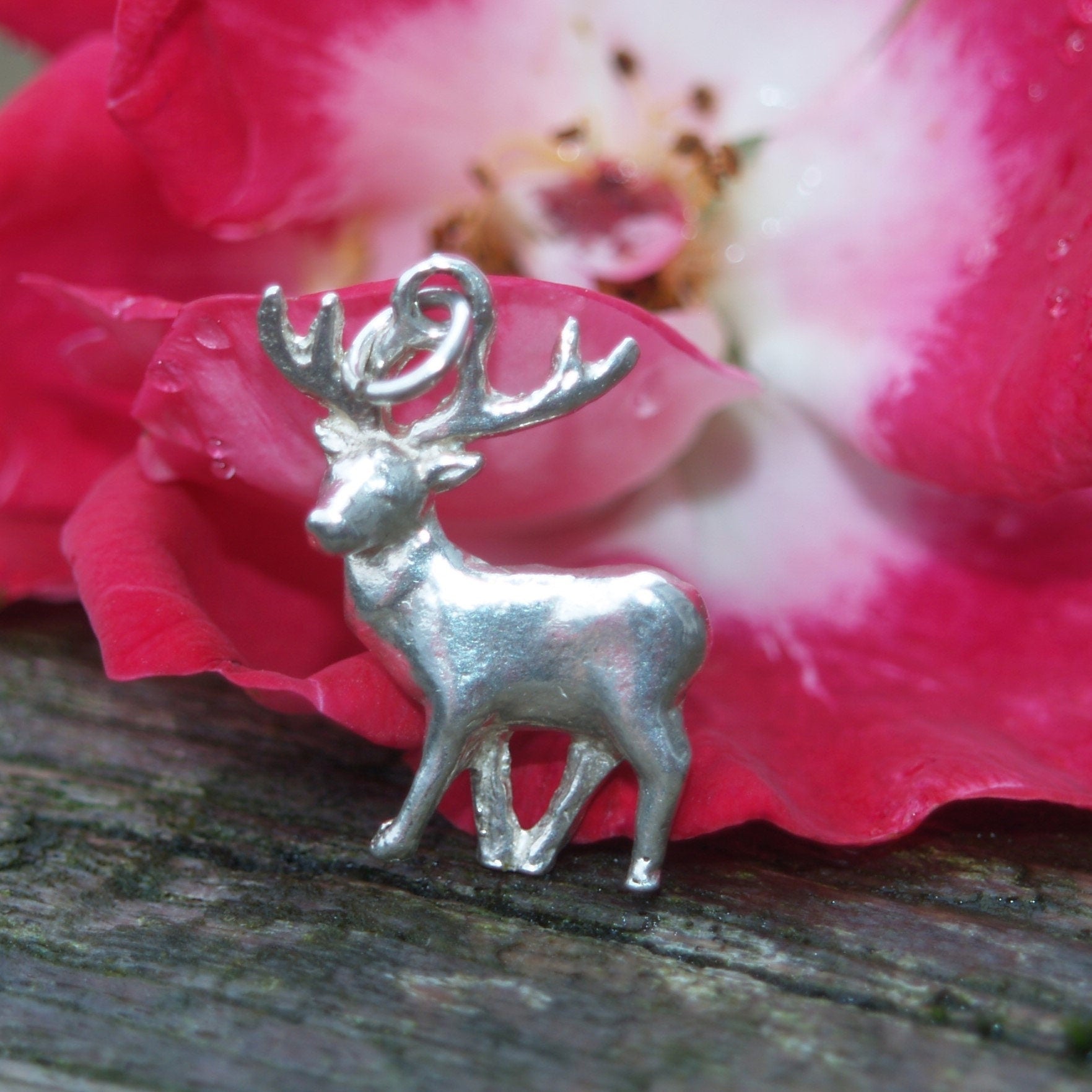 Vintage Silver Stag/Red Deer Charm or Pendant.