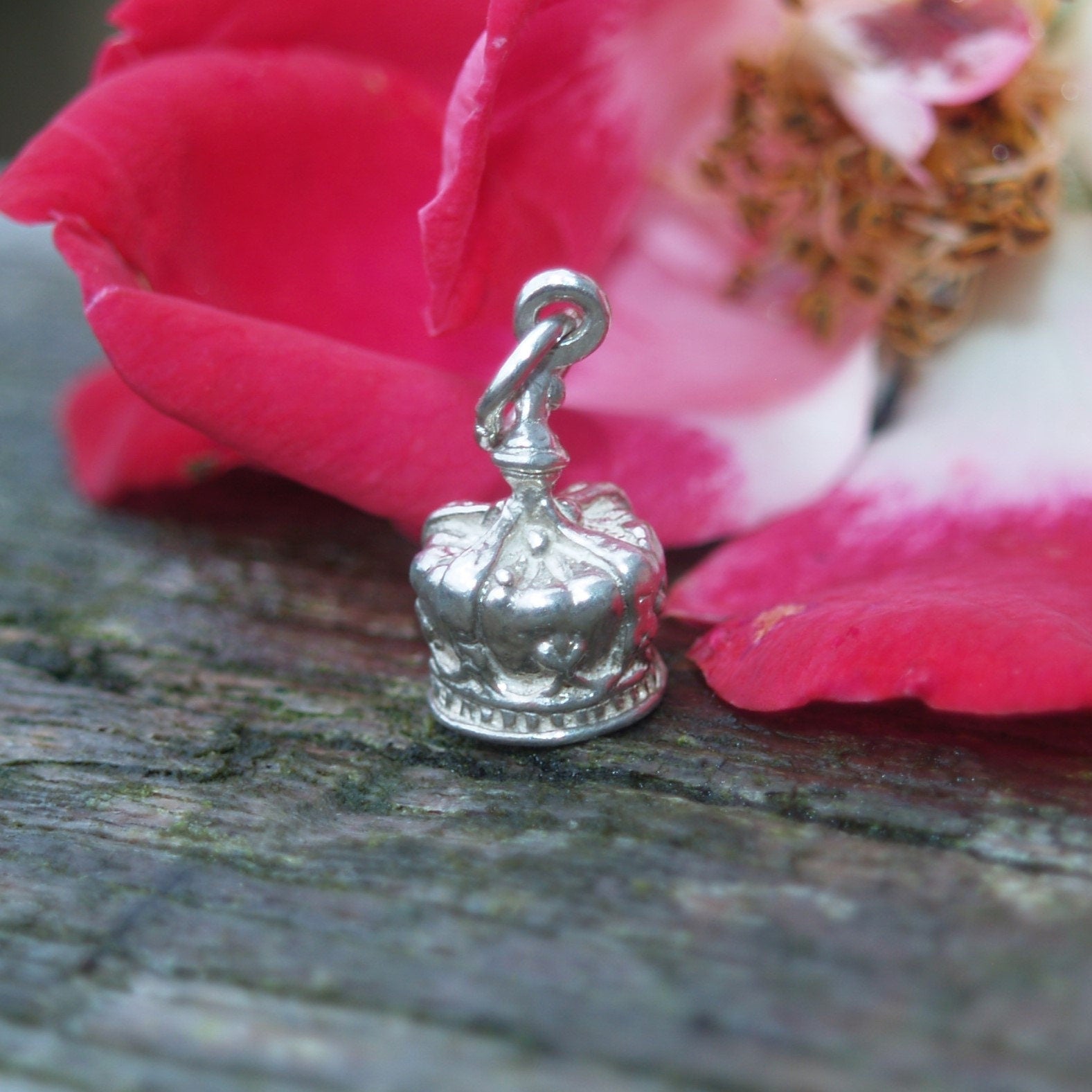 Vintage Silver Imperial state Crown Charm or Pendant.