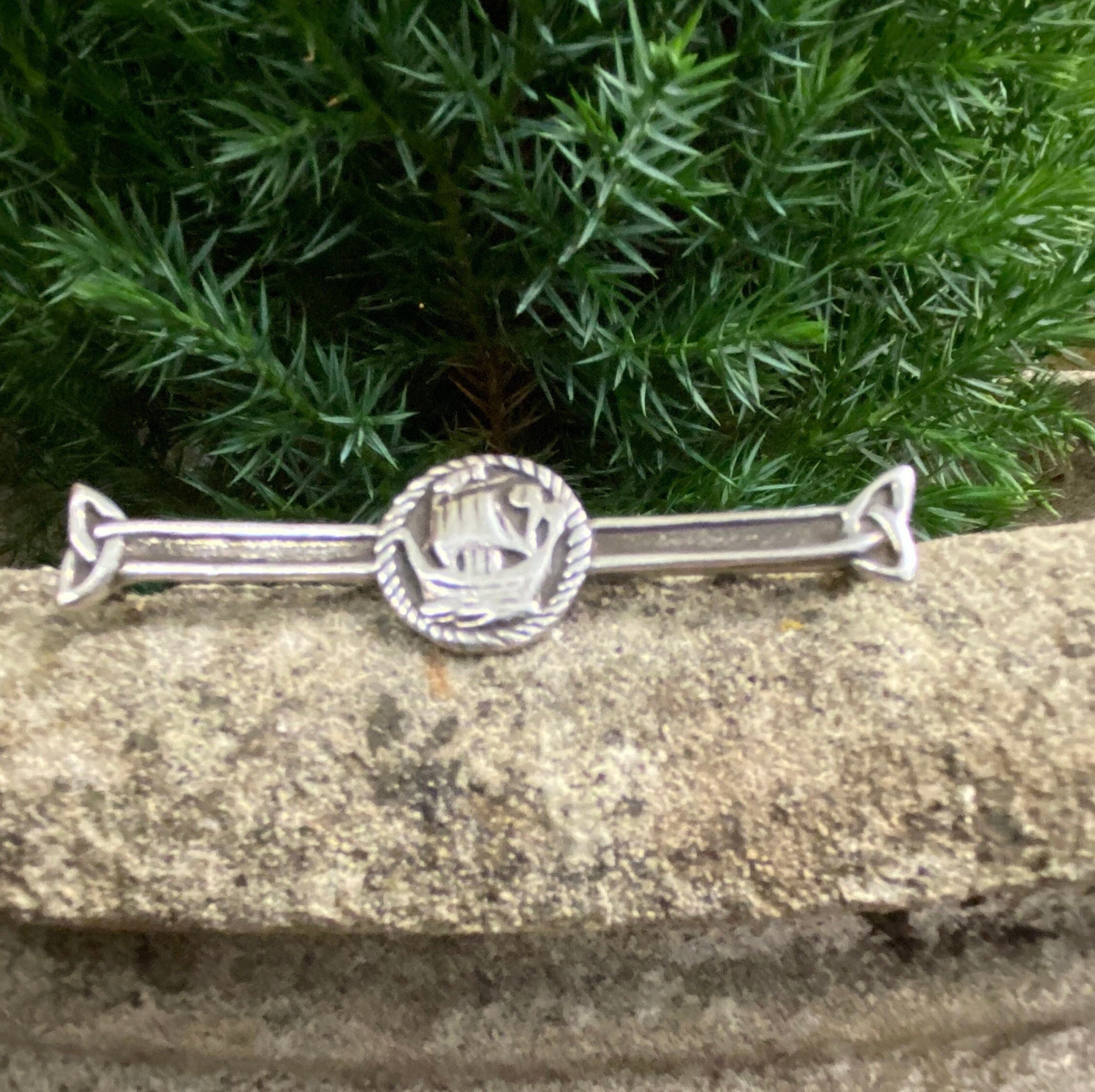 Vintage Sterling Silver Iona Bar Brooch 1938