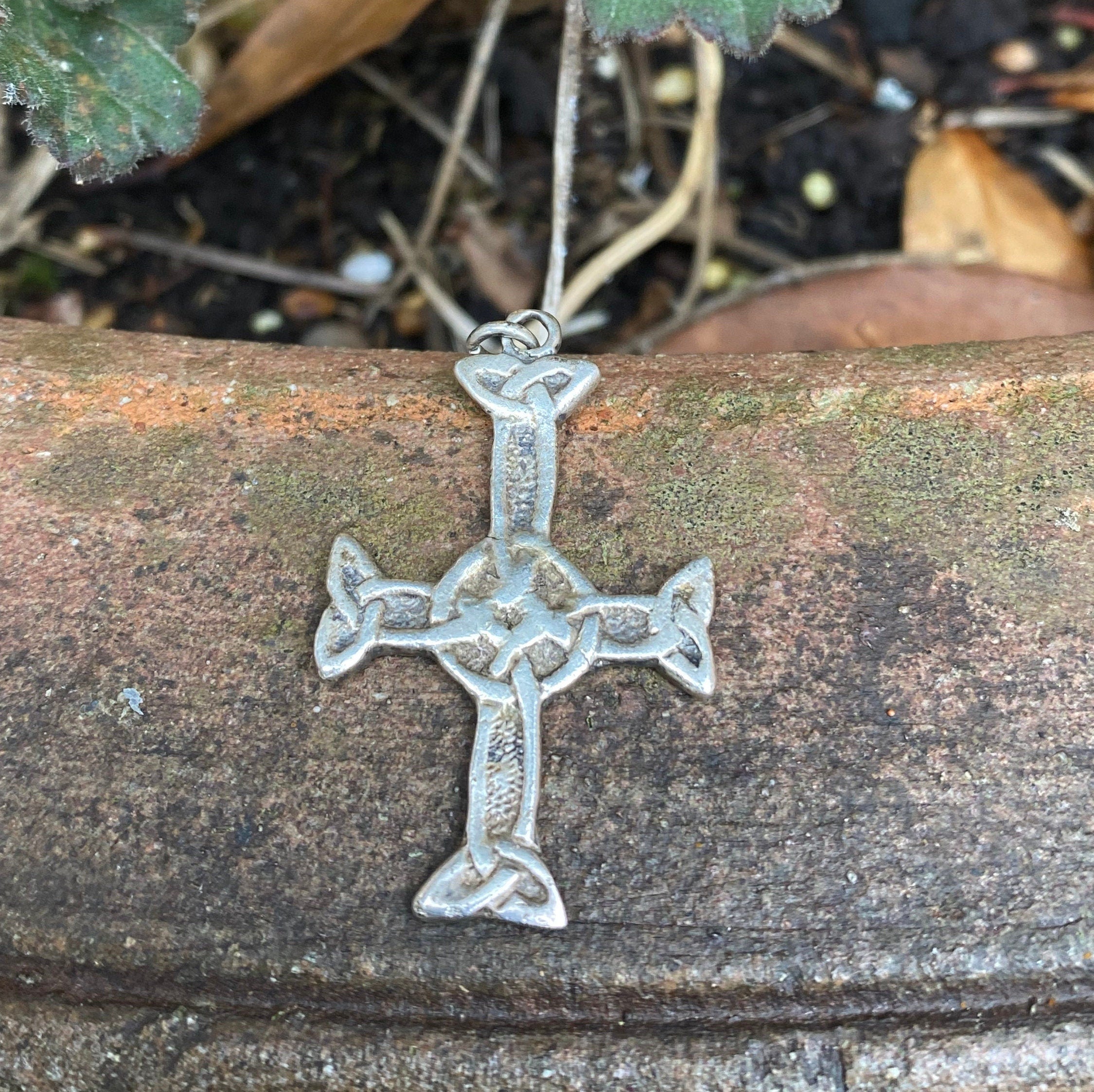 Vintage Sterling Silver Robert Allison Celtic Cross Pendant