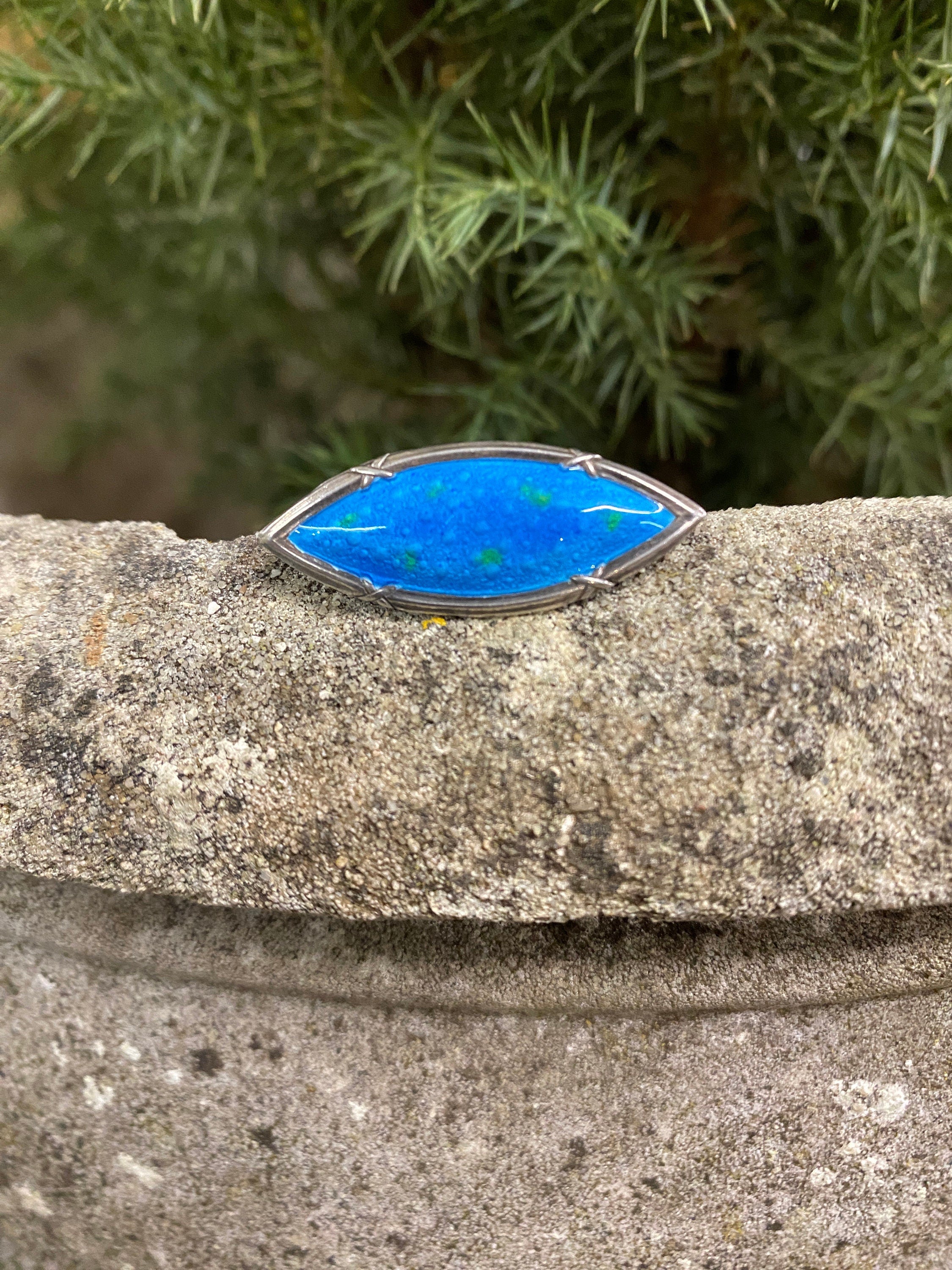 Vintage Silver & Enamel Brooch.