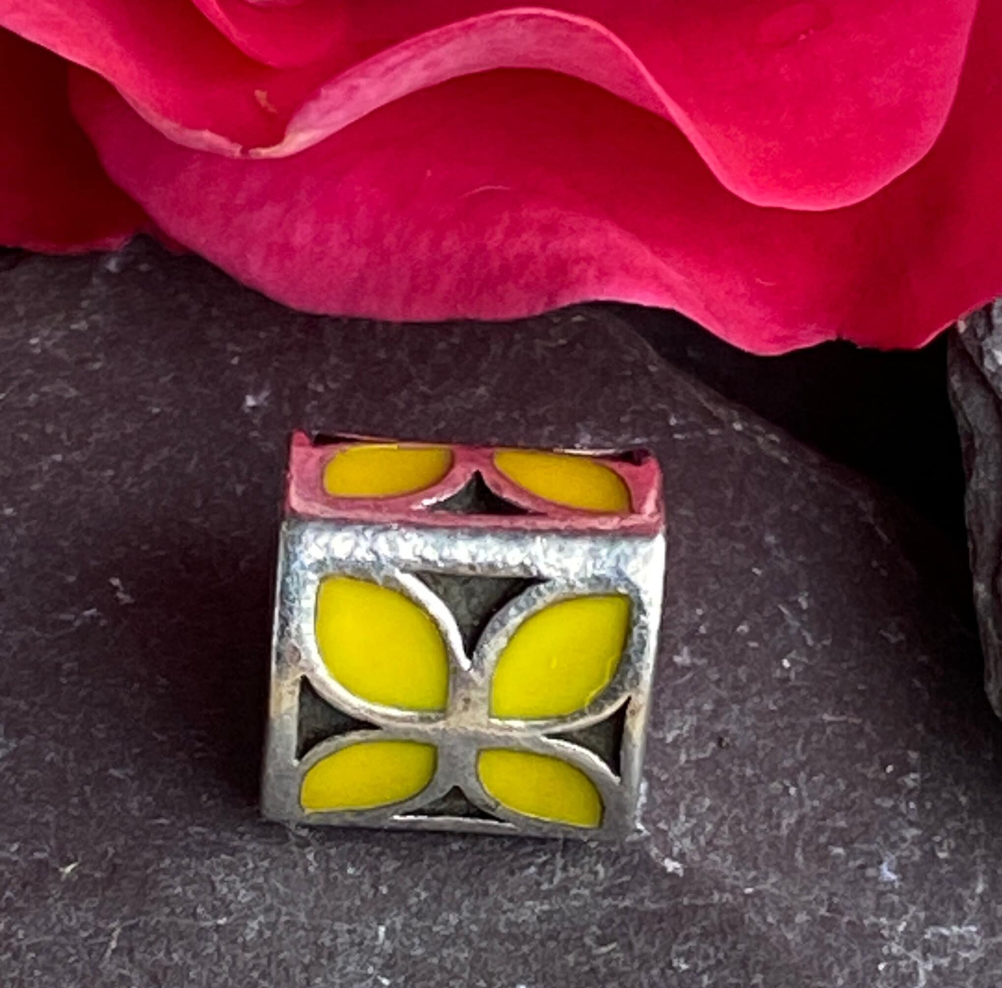 Retired Sterling Silver & Enamel Pandora Charm.