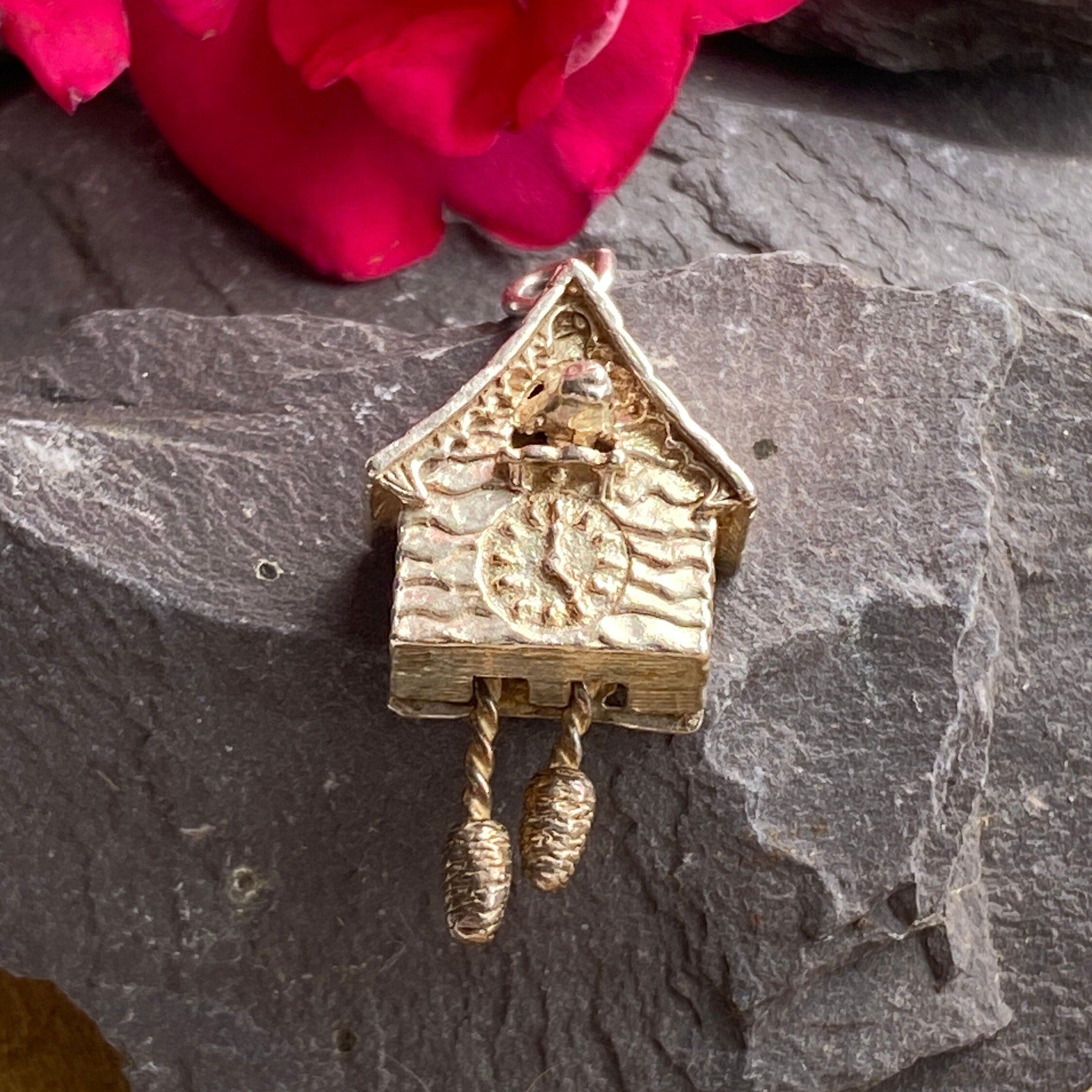 Vintage Sterling Silver Cuckoo Clock Charm/Pendant.