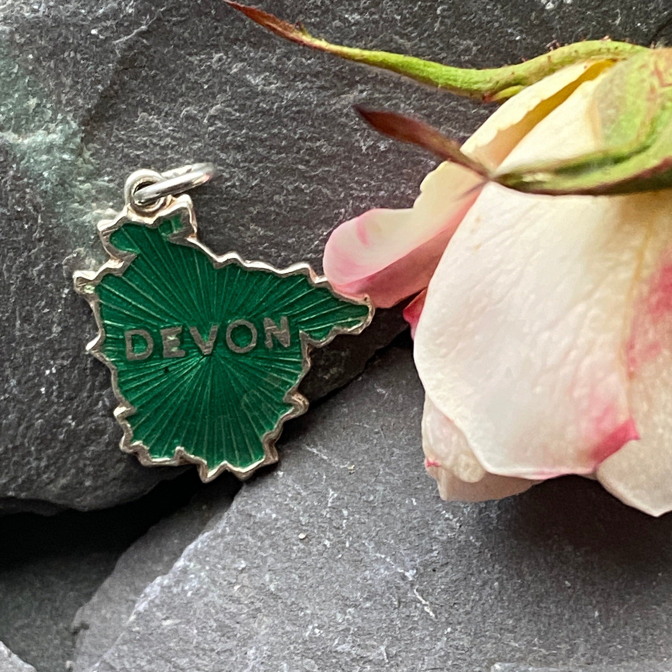 Vintage Sterling Silver & Enamel Devon County Charm.