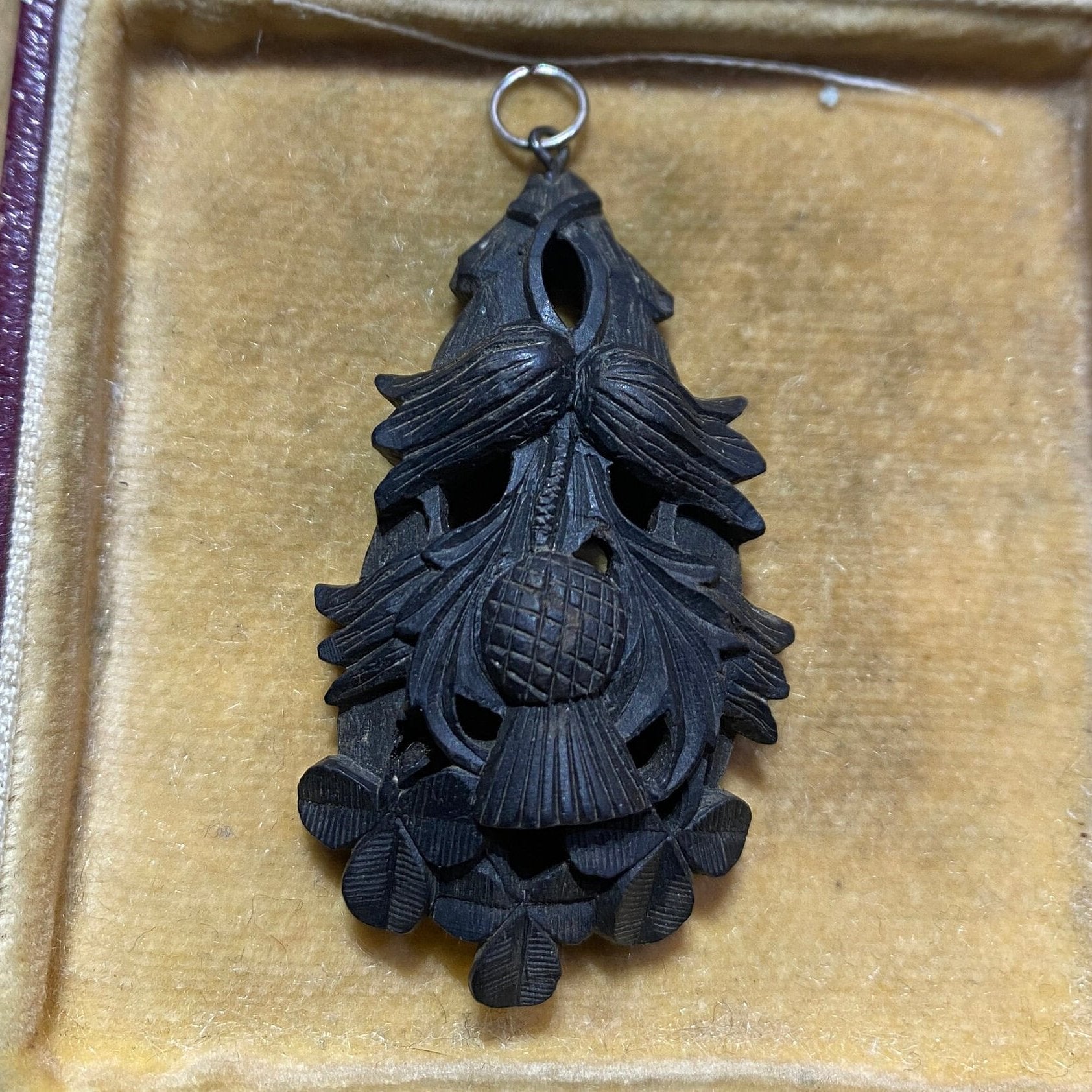 Antique Irish Bog Oak Pendant.