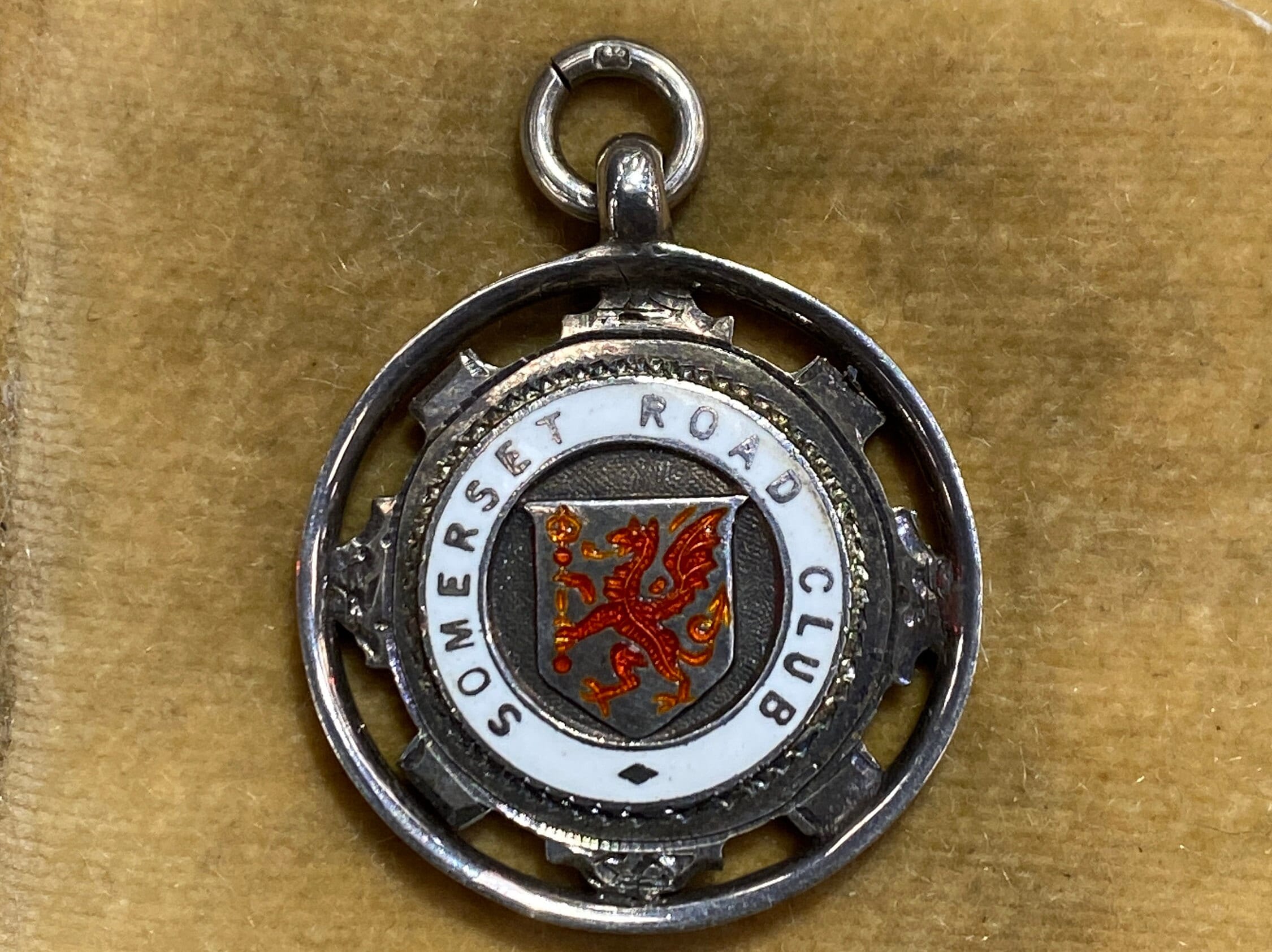 Vintage Somerset Road Club Medal in Sterling Silver and Enamel