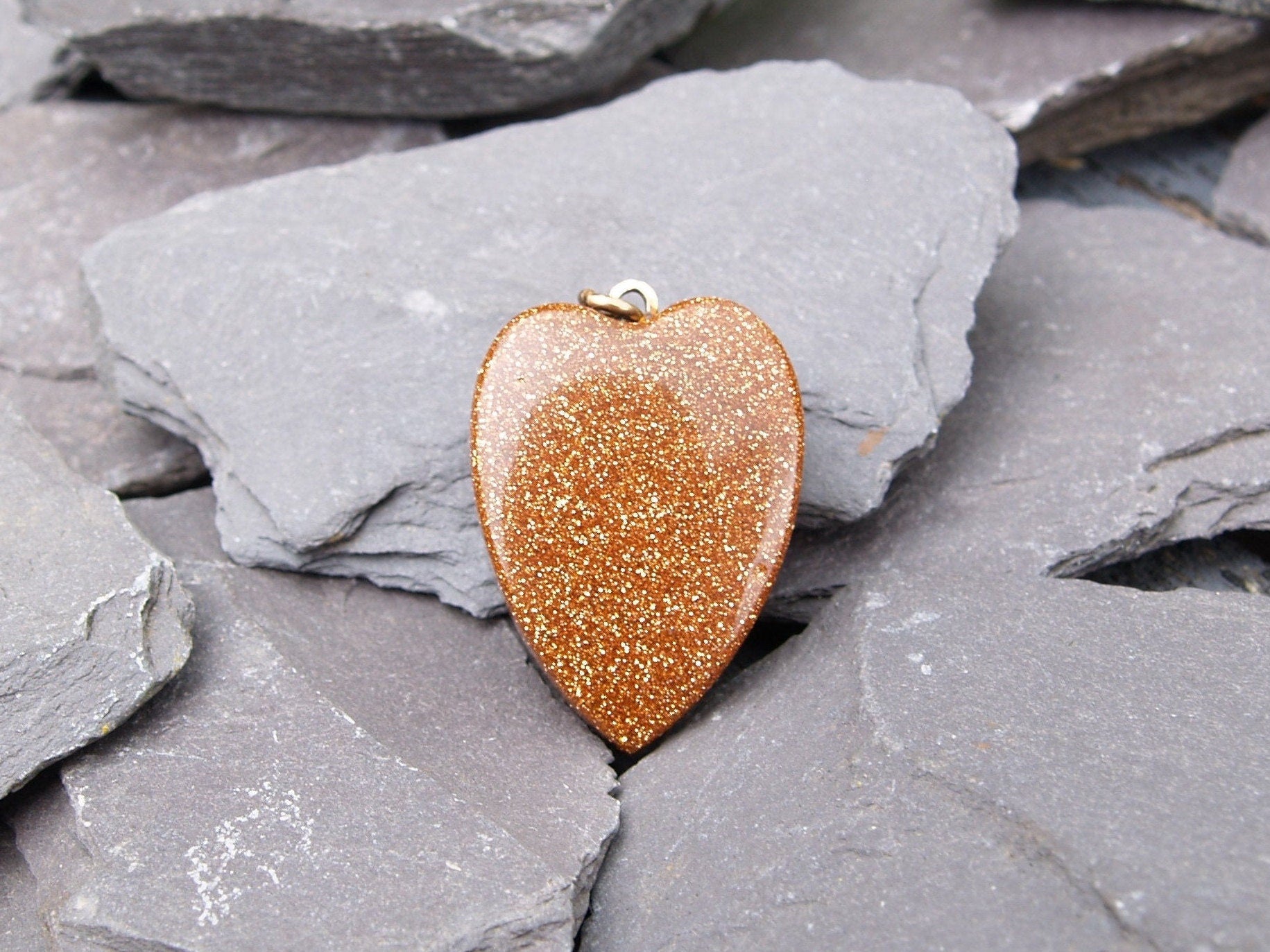 Victorian Goldstone Heart Pendant.